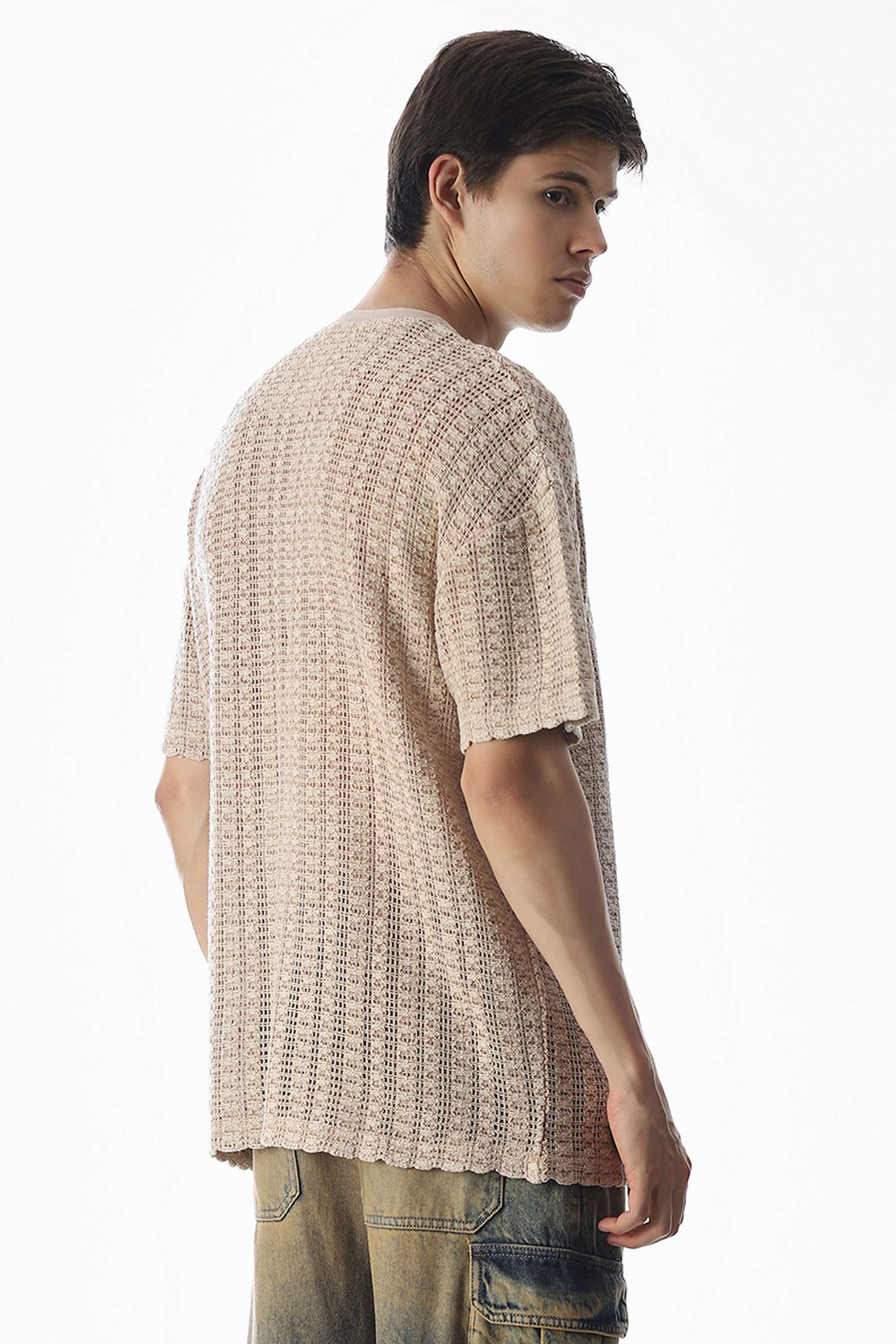 Textured-Cotton-Regular-Fit-Men-T-Shirt