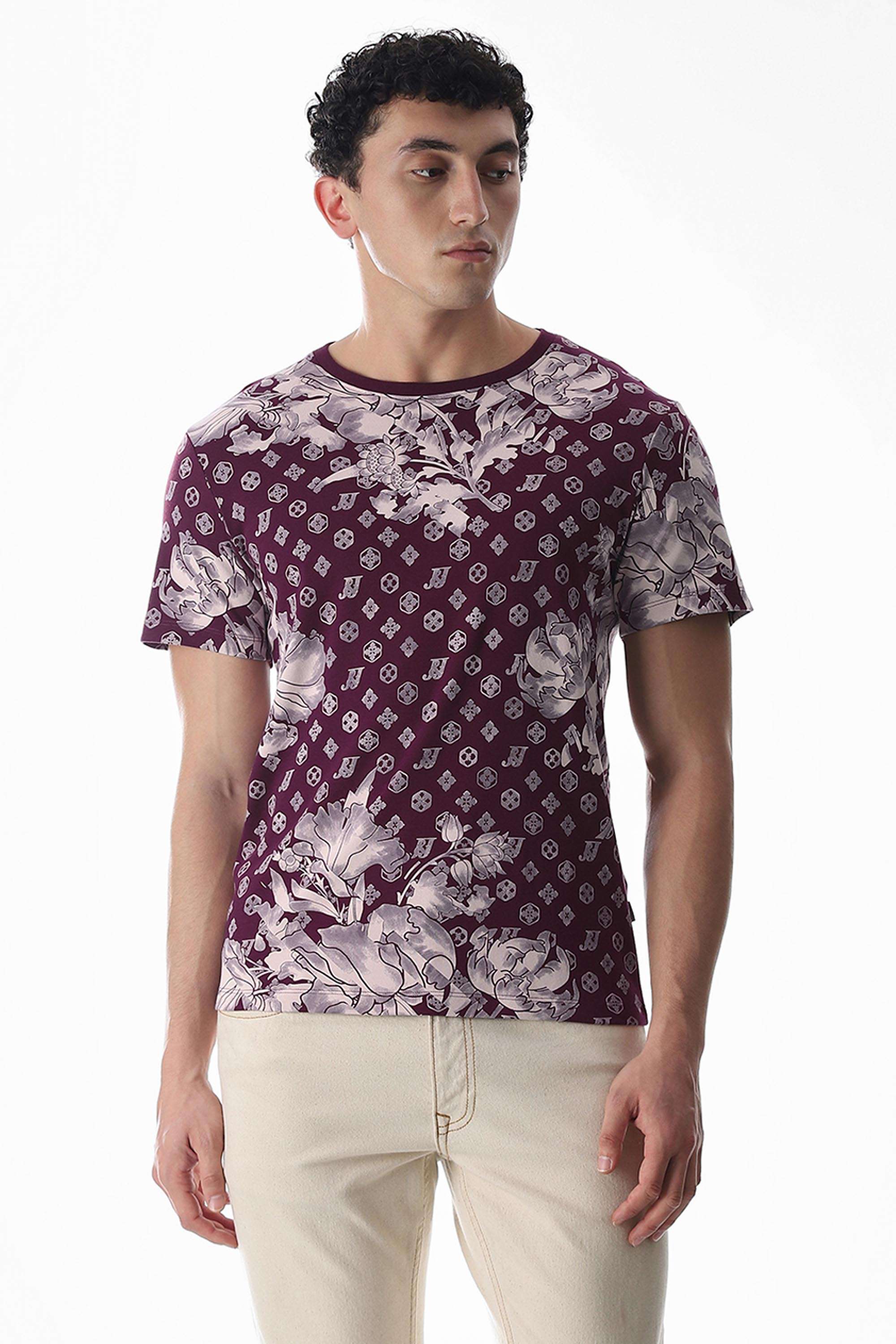 Floral-Cotton-Regular-Fit-Men-T-Shirt