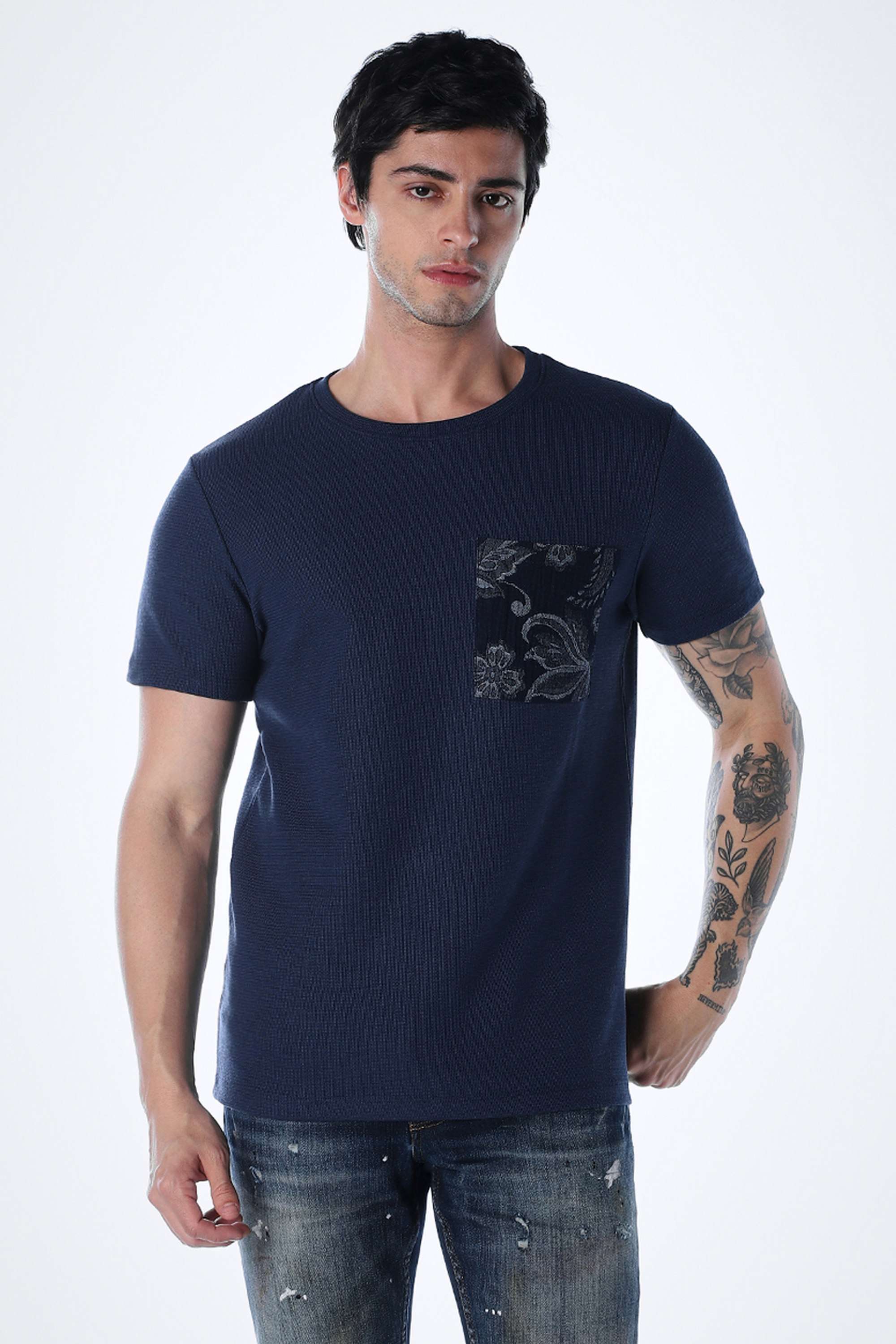 Solid-Cotton-Round-Neck-Men-s-T-Shirt