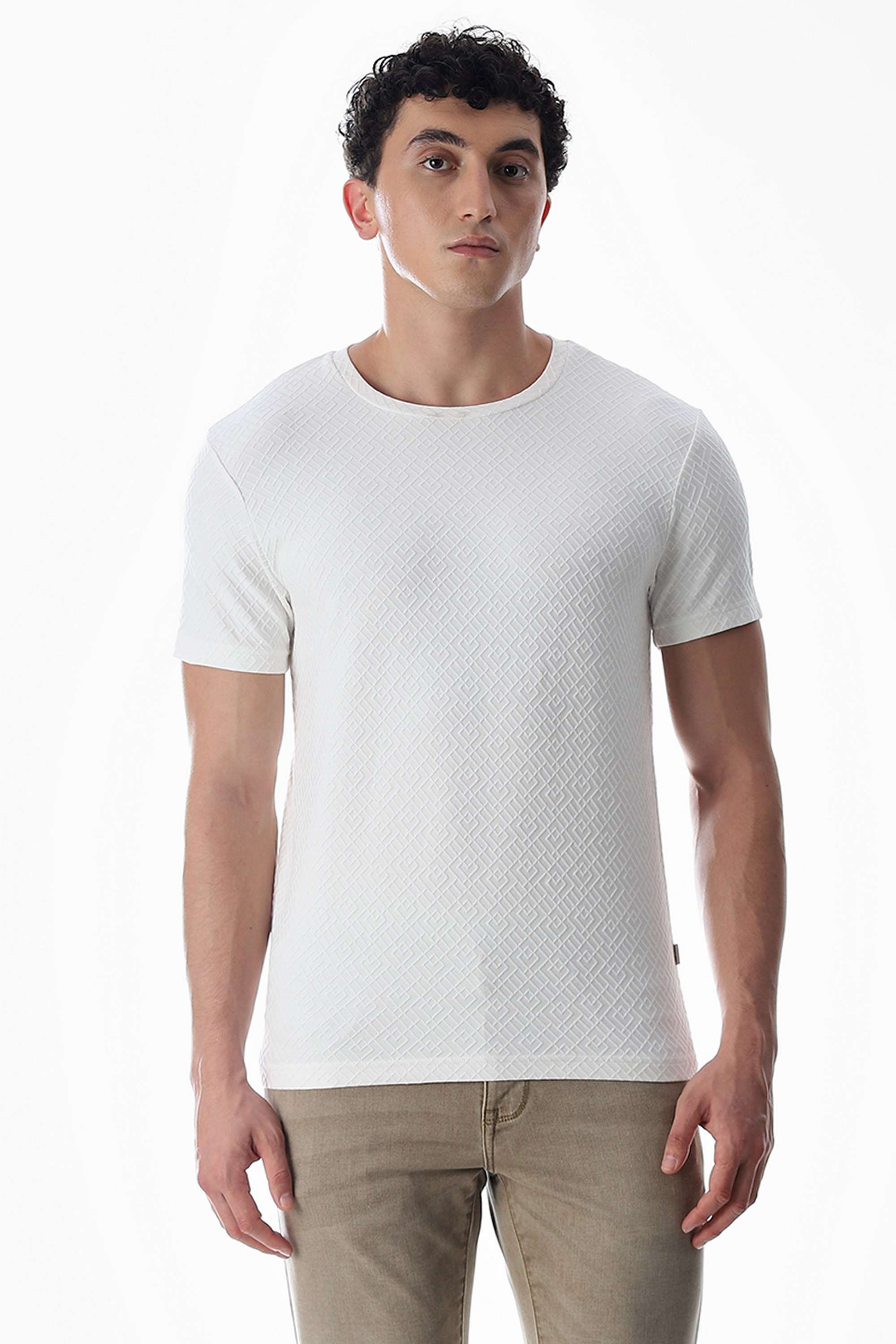 Solid-Polyester-Round-Neck-Men-s-T-Shirt