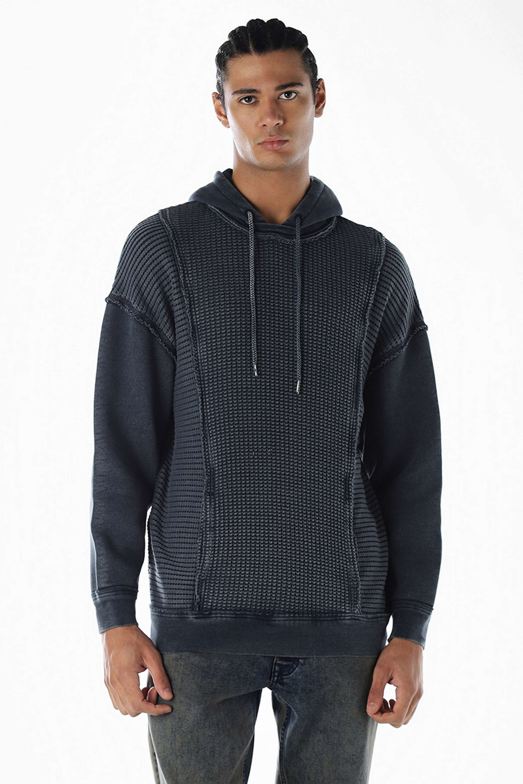 Textured-Cotton-Hooded-Men-s-Sweatshirt