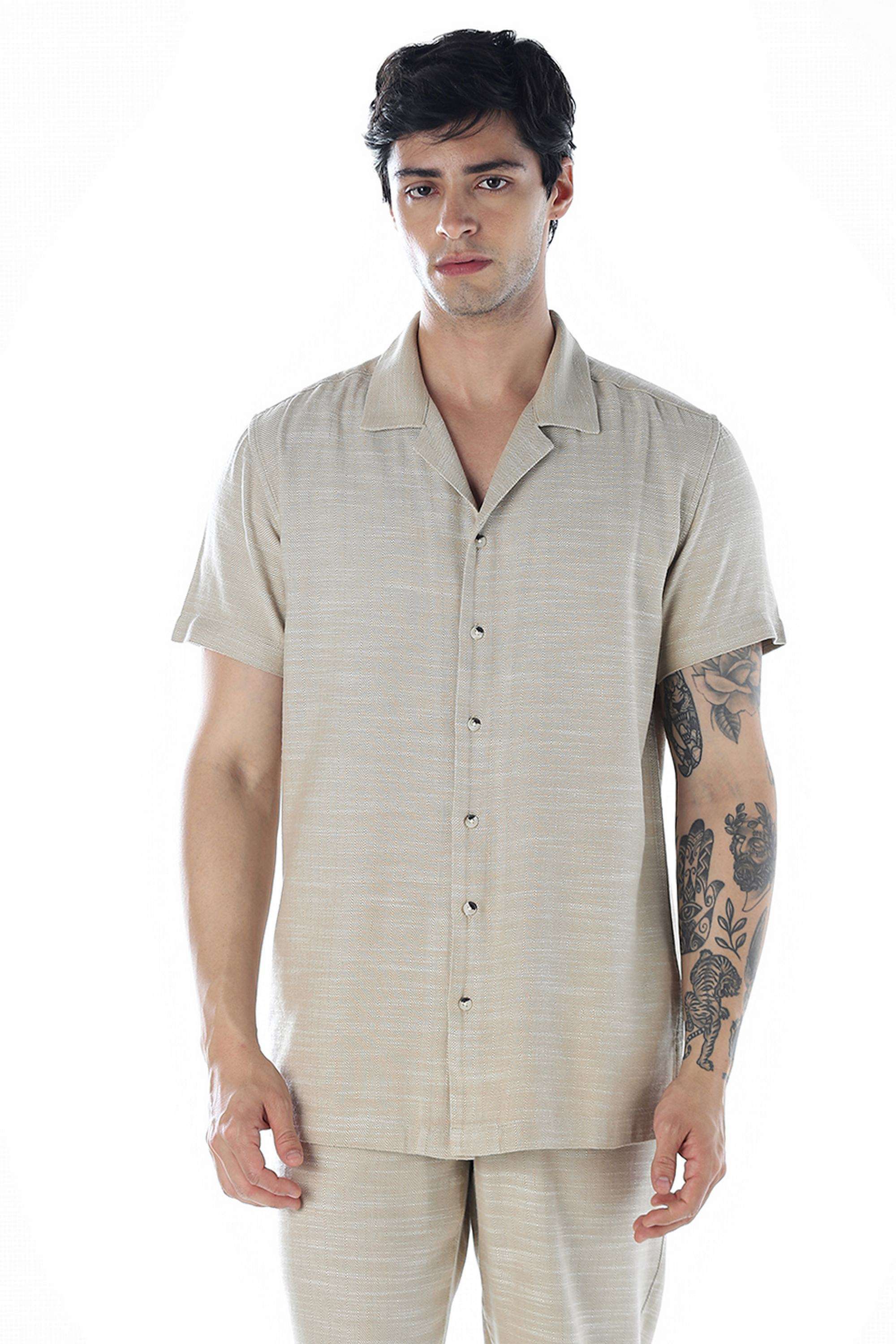Solid-Cotton-Regular-Fit-Men-Casual-Wear-Shirt