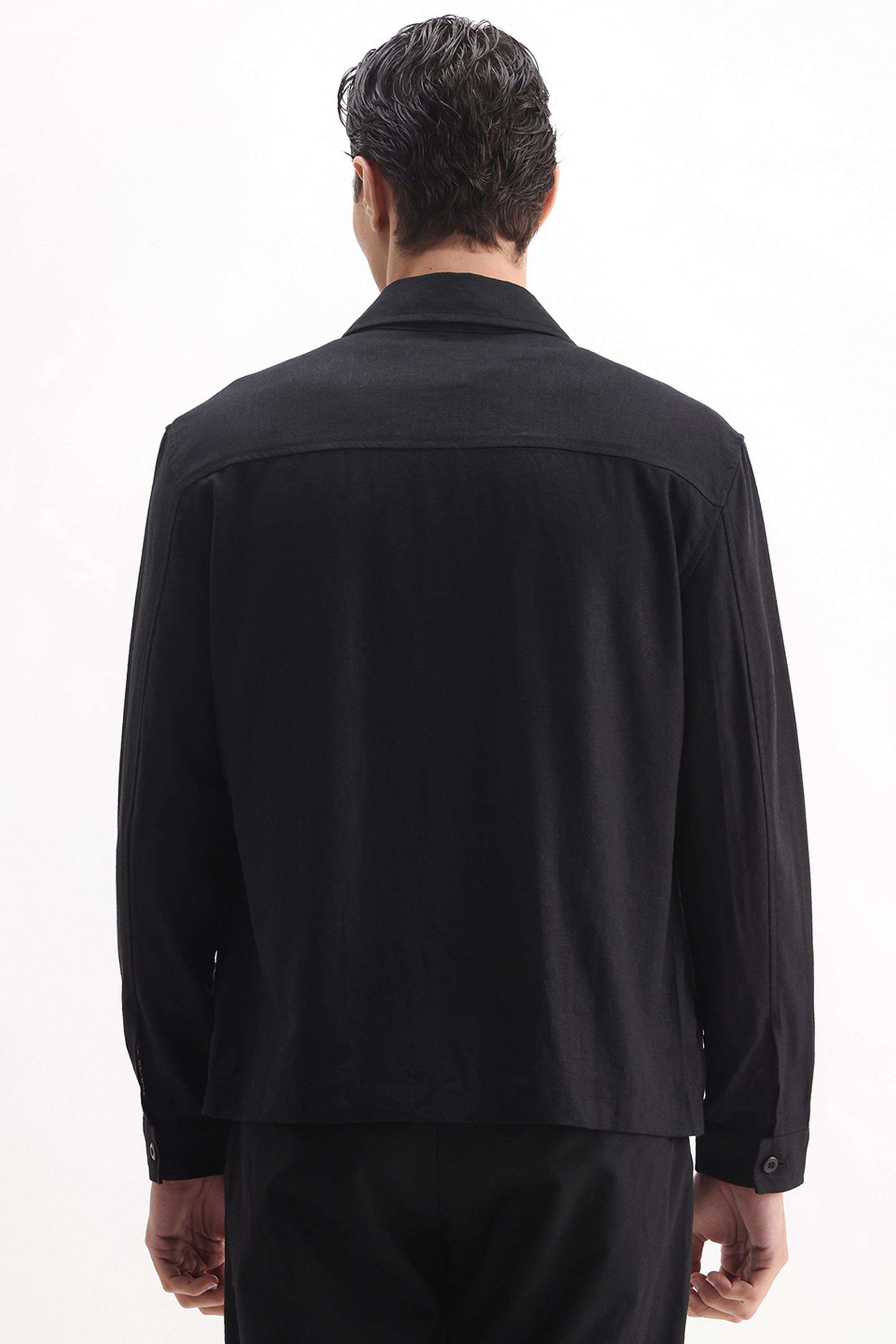 Solid-Linen-Regular-Fit-Men-s-Jacket