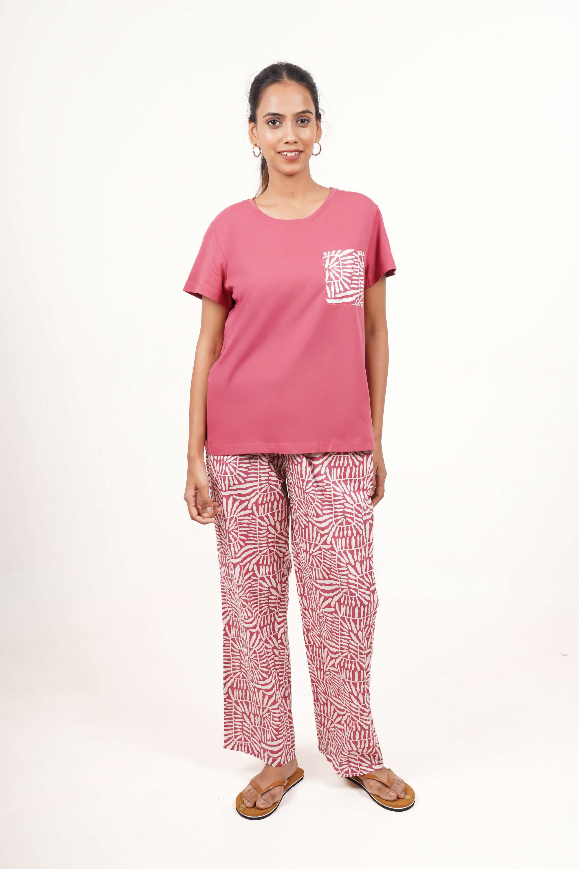 Printed-Full-Length-Chambray-Women-s-Clothing-Set