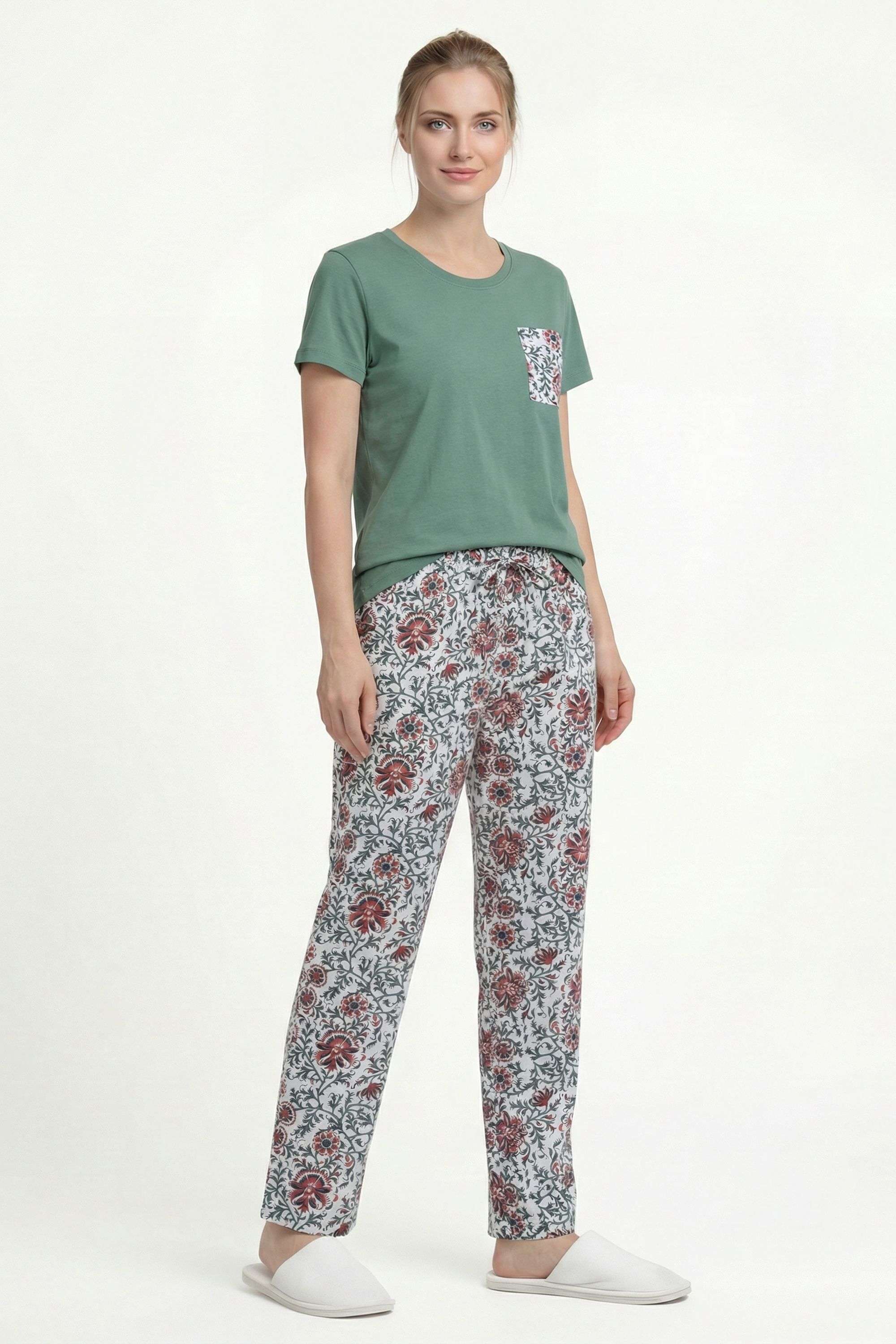 Printed-Round-Neck-Cotton-Women-s-Co-Ord-Set