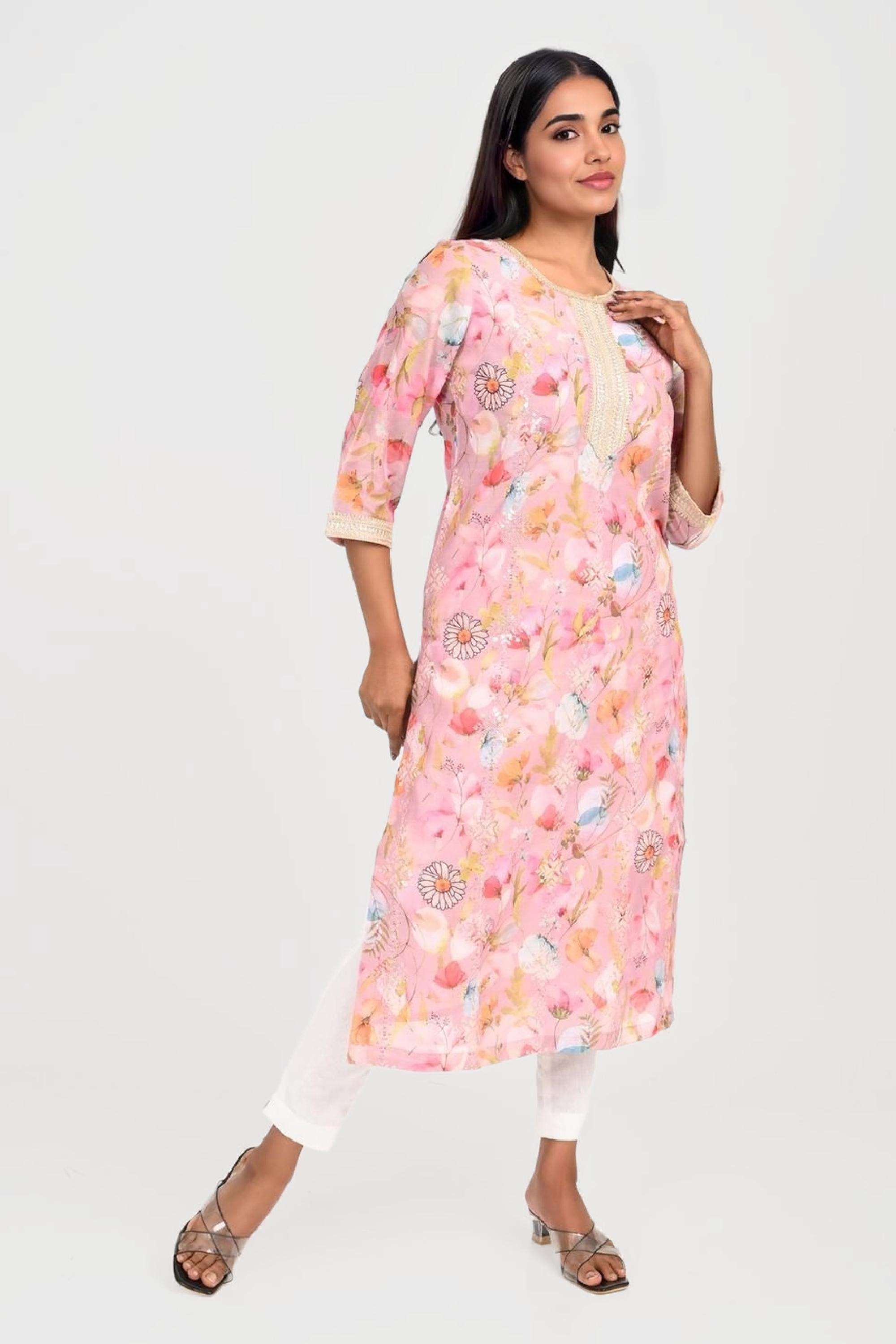 Printed-Polyester-Round-Neck-Women-s-Kurta