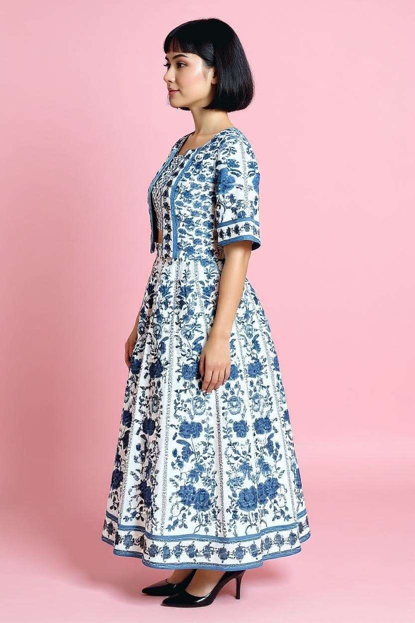 Printed-Round-Neck-Cotton-Women-Lehenga-Choli-Set