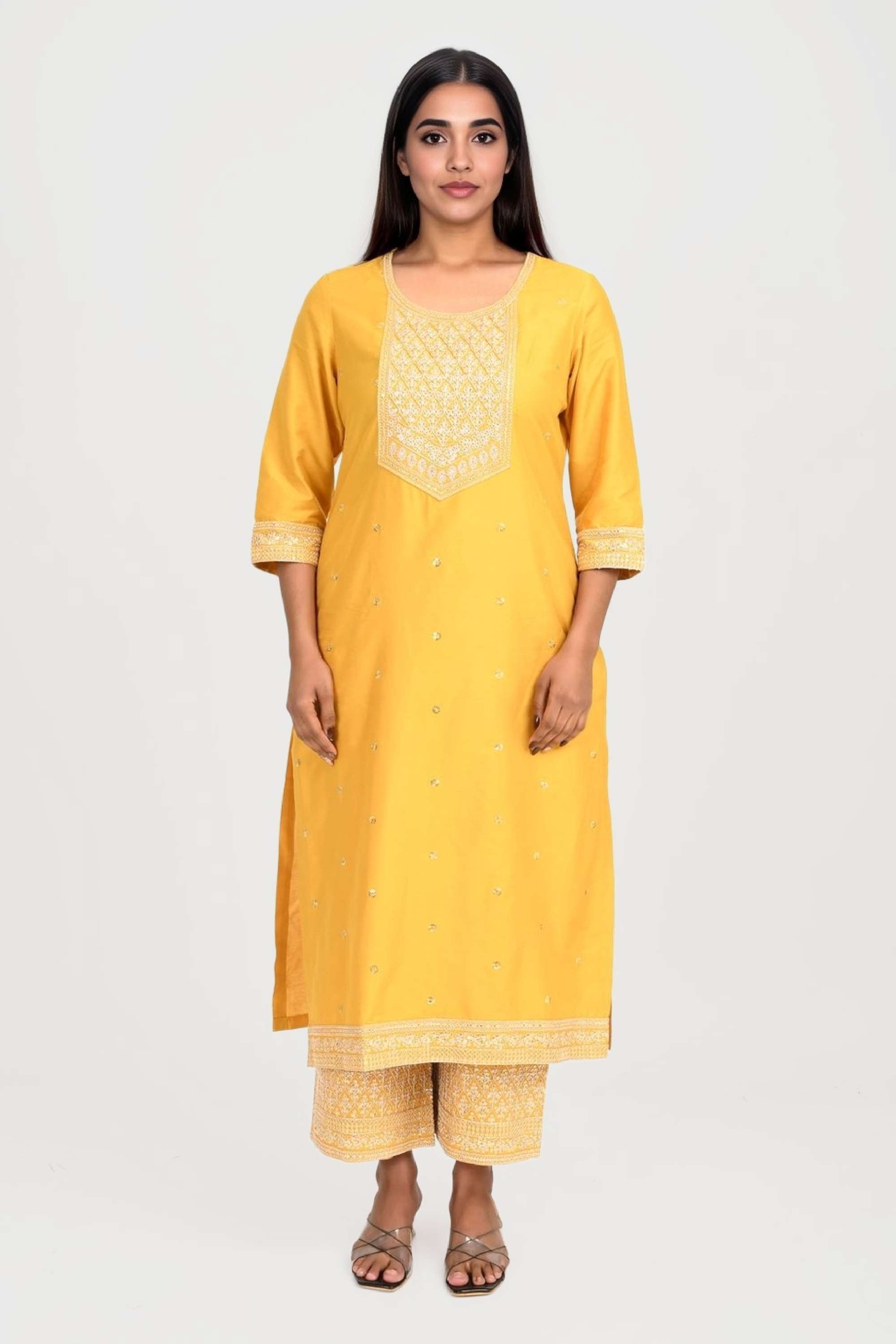 Embroidered-Blended-Fabric-Straight-Fit-Women-s-Kurta-Set