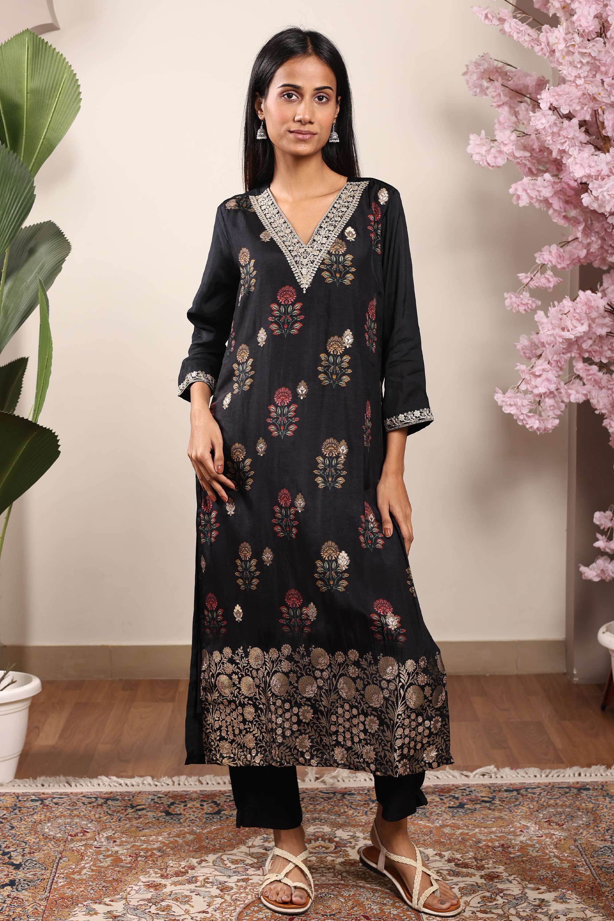 Embroidered-Viscose-Straight-Fit-Women-s-Kurta-Pant-Dupatta-Set