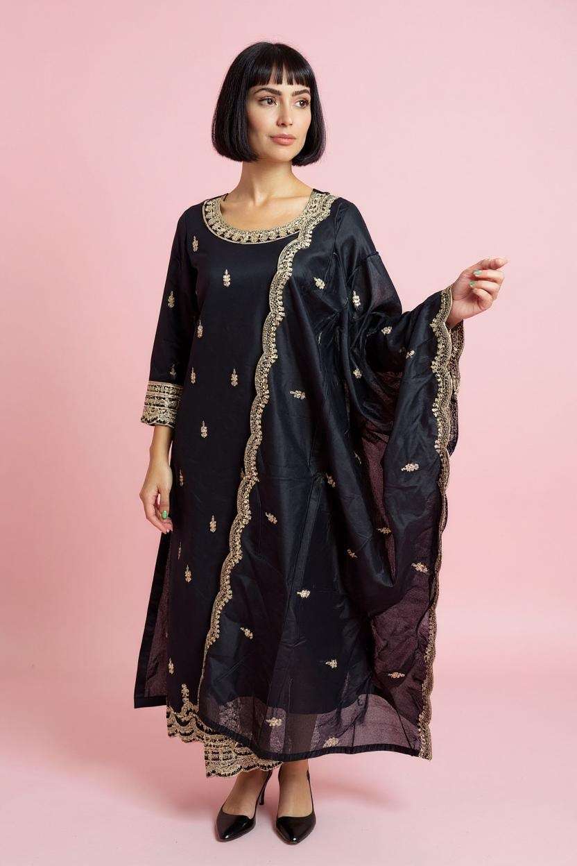Embroidered-Round-Neck-Viscose-Women-Kurta-Set