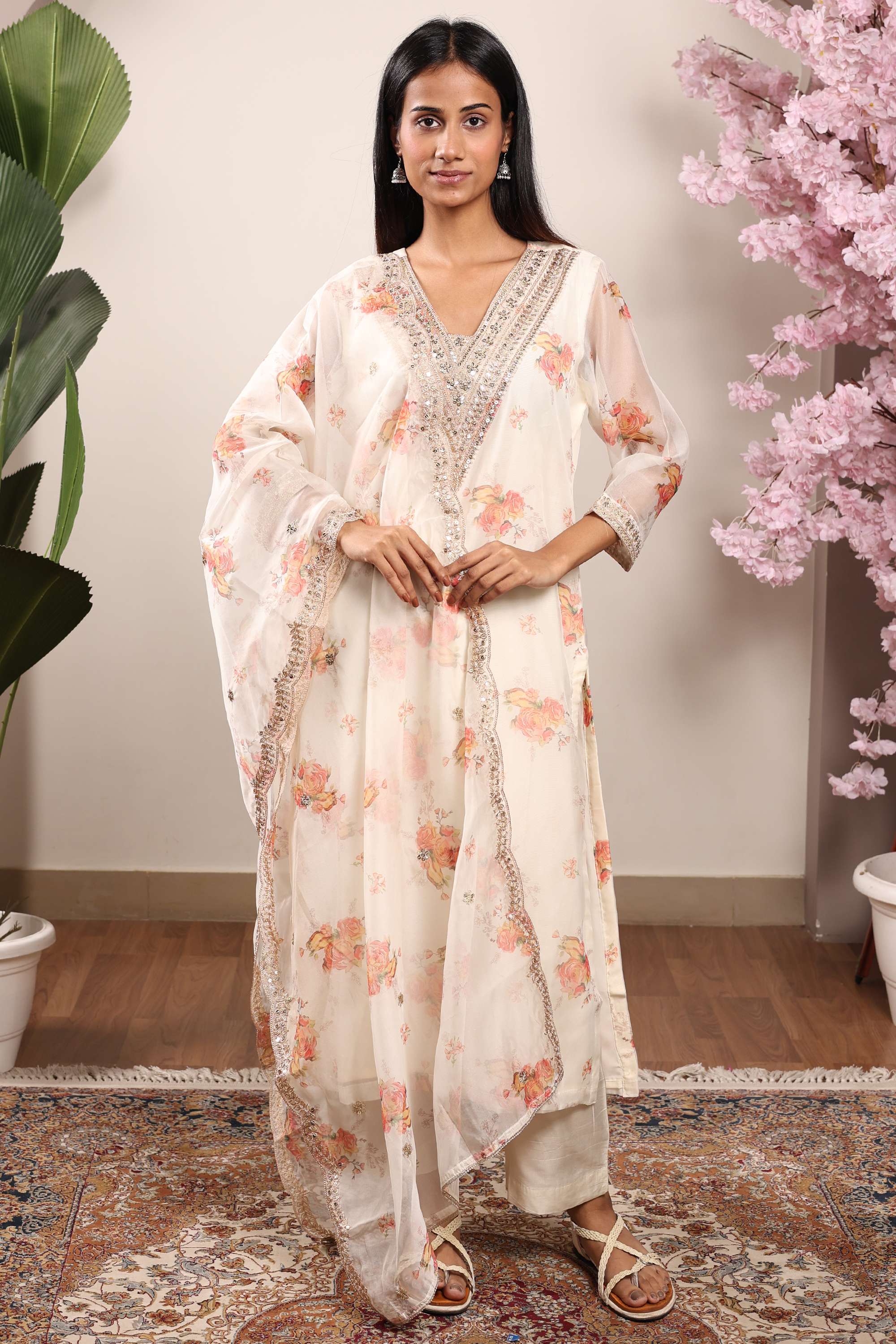 Embroidered-Organza-Straight-Fit-Women-s-Kurta-Pant-Dupatta-Set