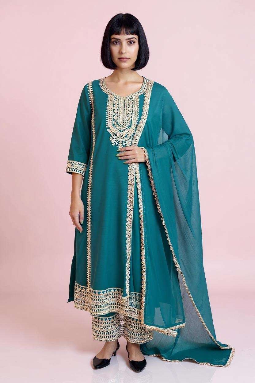 Embroidered-Round-Neck-Viscose-Women-Kurta-Set