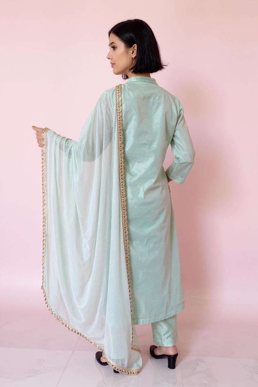 Embroidered-3/4-Sleeves-Viscose-Women-Calf-Length-Palazzos