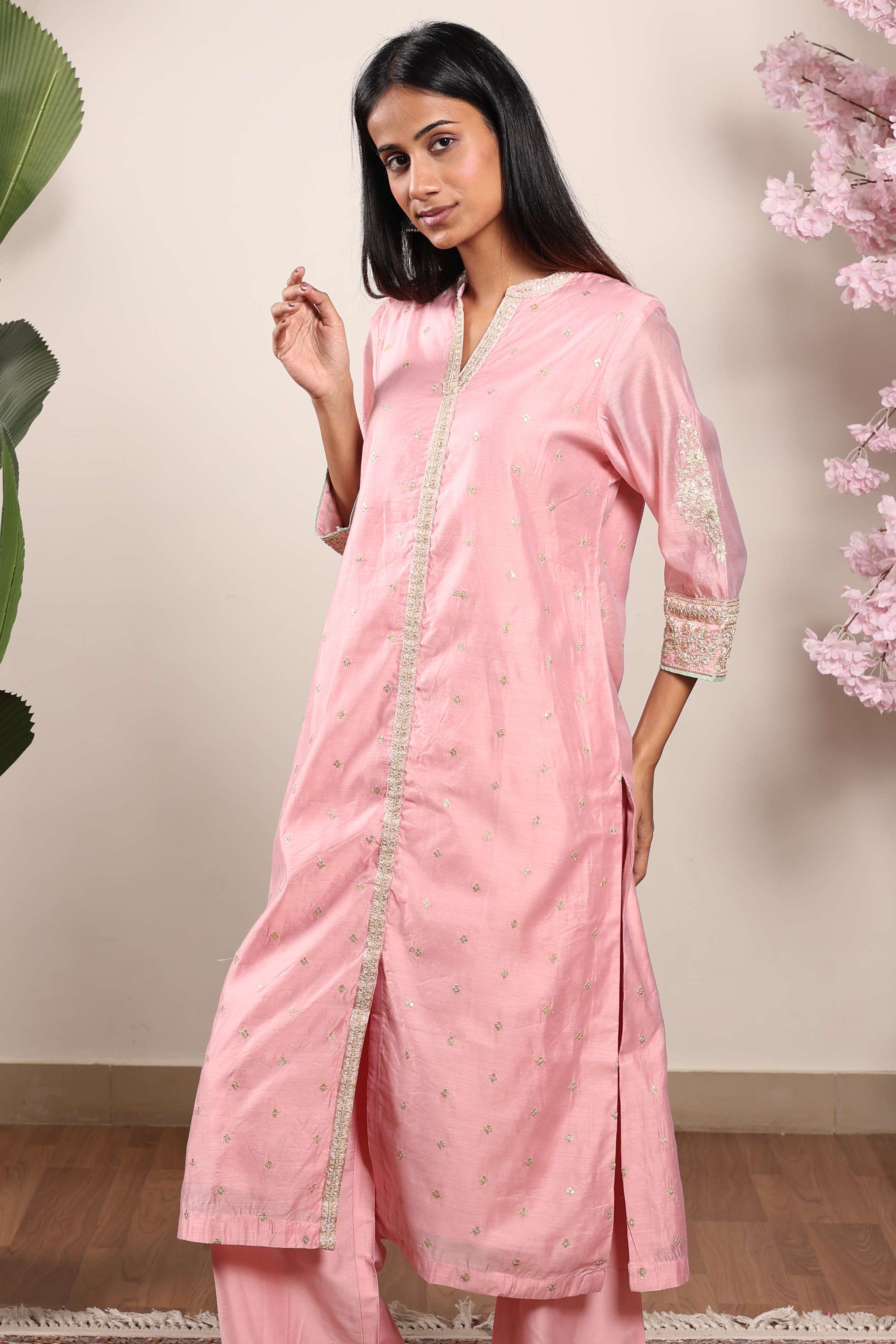 Embroidered-Chanderi-Straight-Fit-Women-s-Kurta-Palazzo-Dupatta-Set