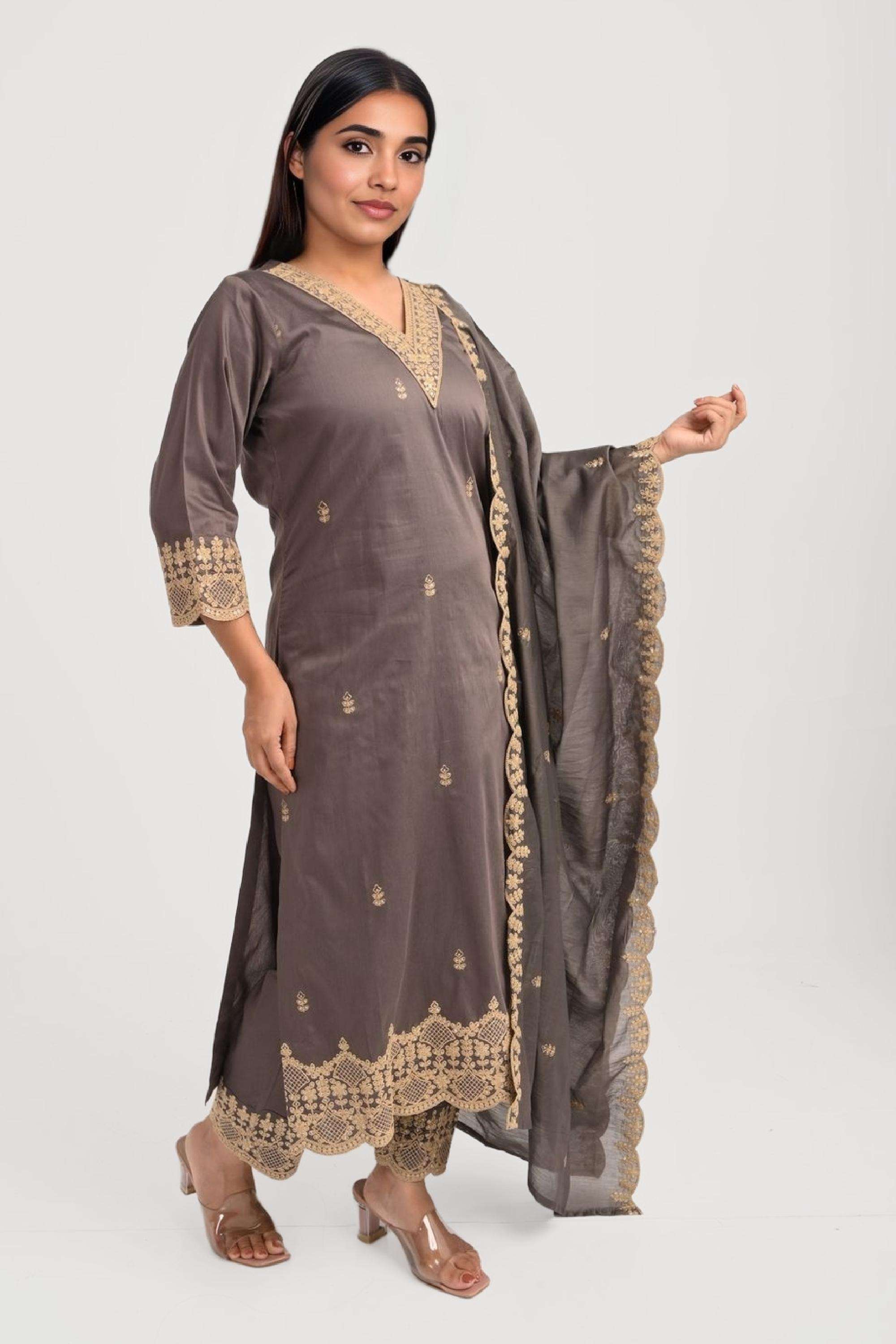 Embroidered-Blended-Fabric-Straight-Fit-Women-s-Kurta-Set