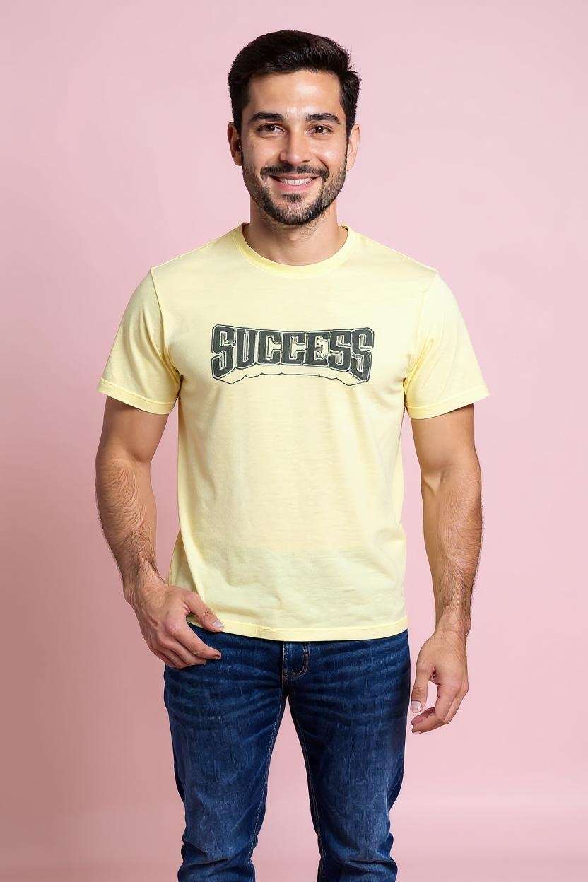 Blended-Fabric-Regular-Fit-Men-T-Shirt