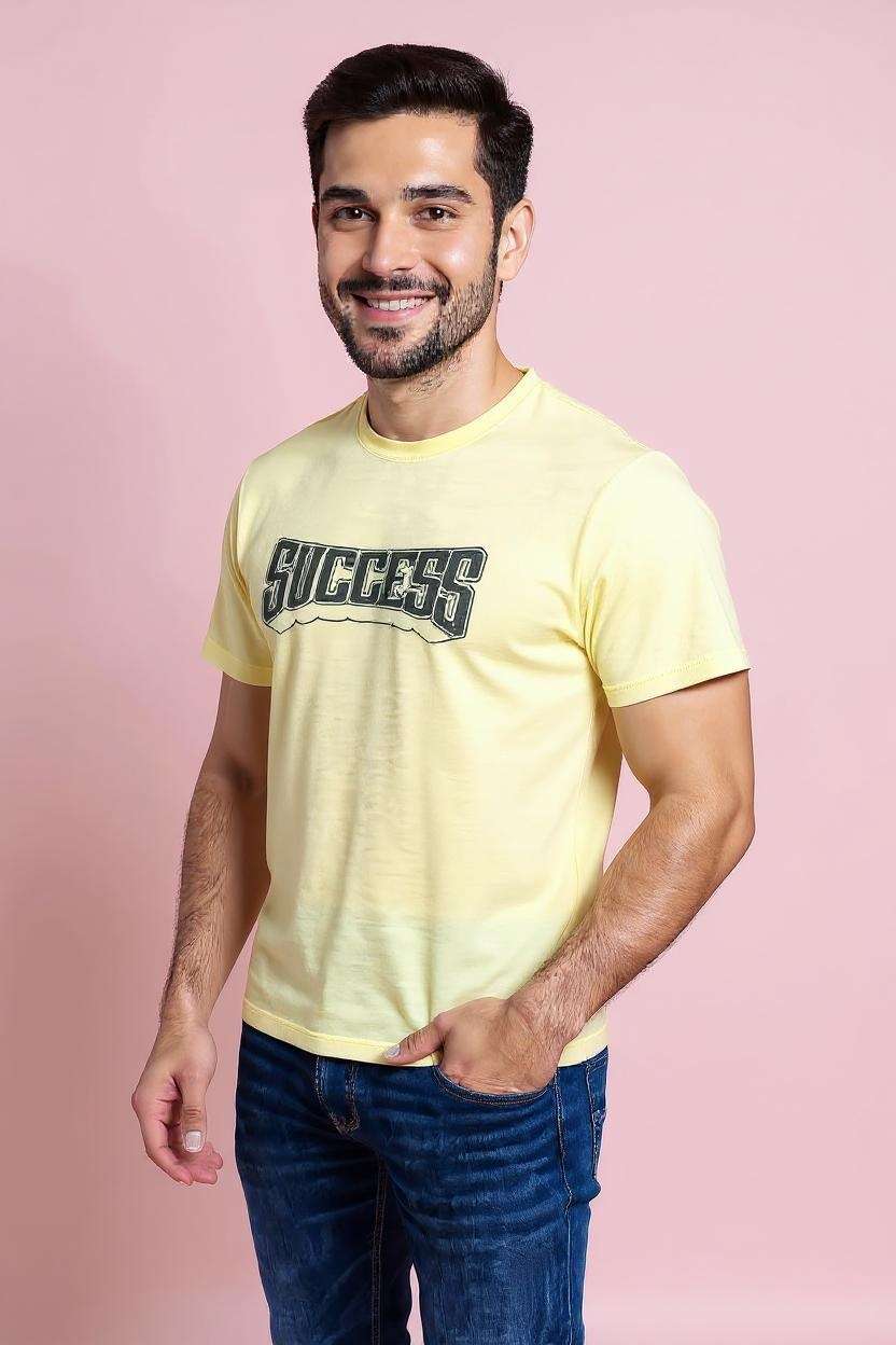 Blended-Fabric-Regular-Fit-Men-T-Shirt