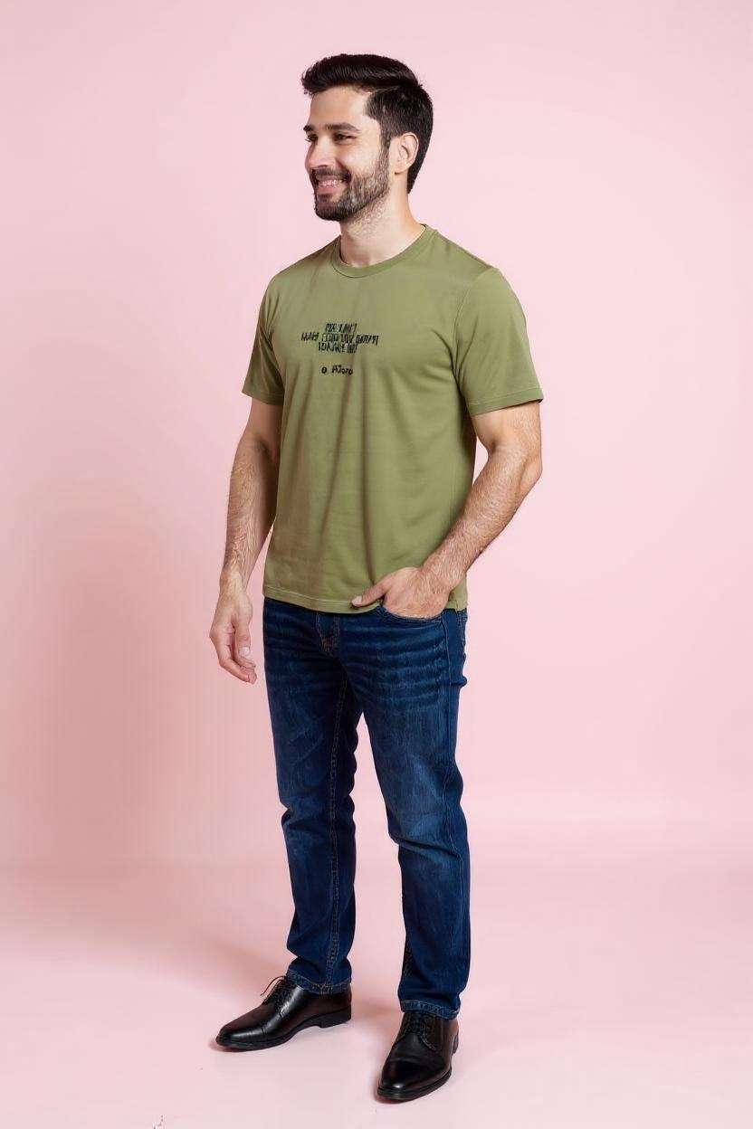 Blended-Fabric-Regular-Fit-Men-T-Shirt