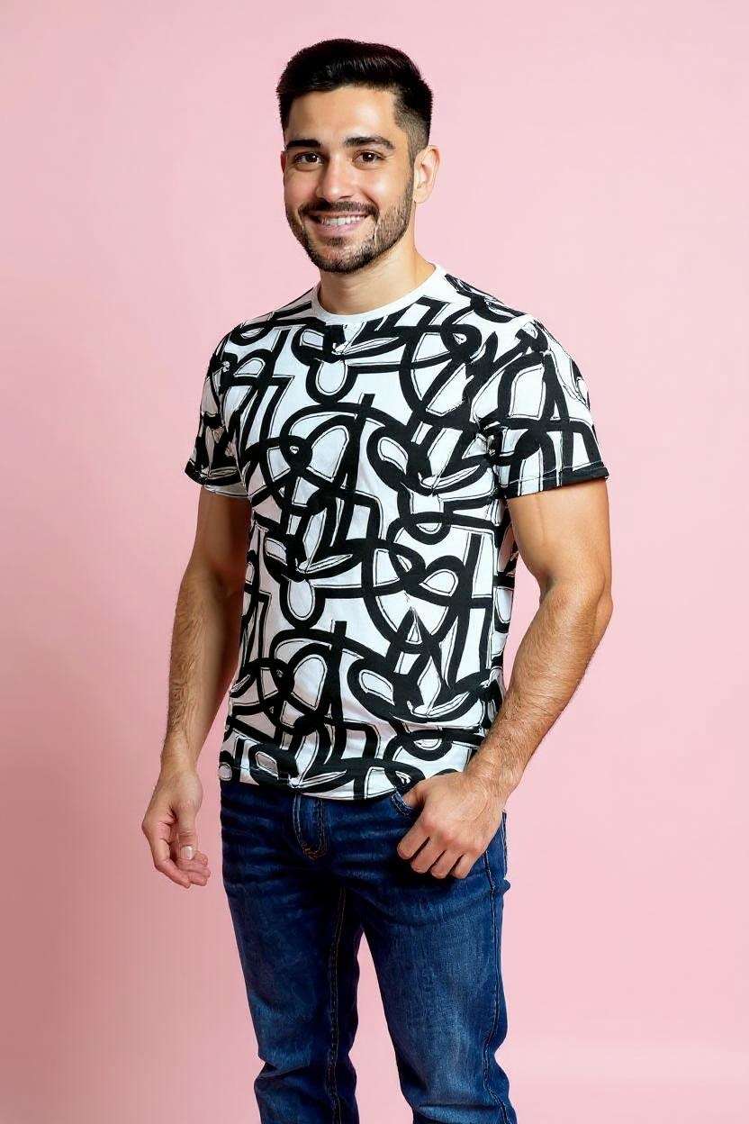 Blended-Fabric-Regular-Fit-Men-T-Shirt