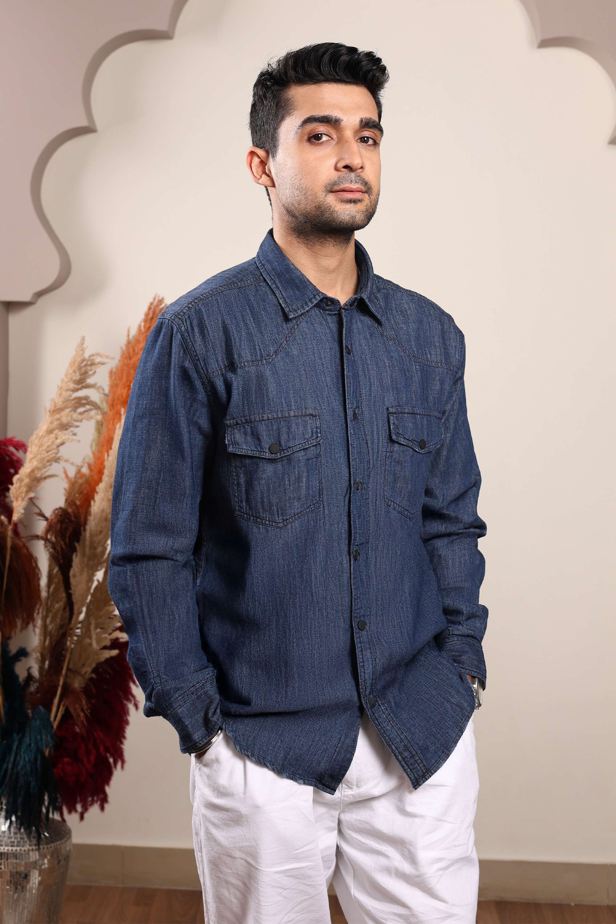 Blended-Fabric-Regular-Fit-Men-Shirt