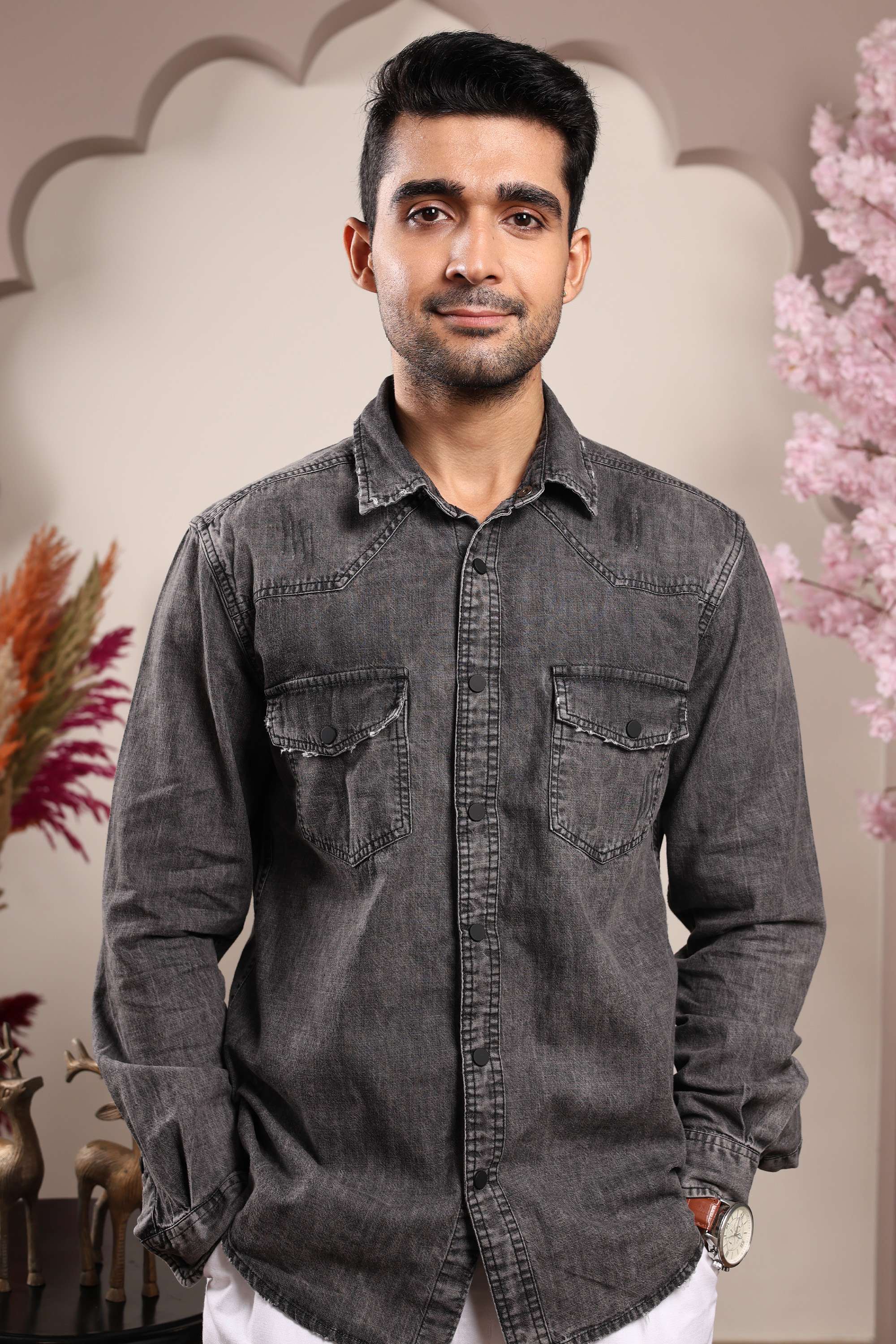 Blended-Fabric-Regular-Fit-Men-Shirt