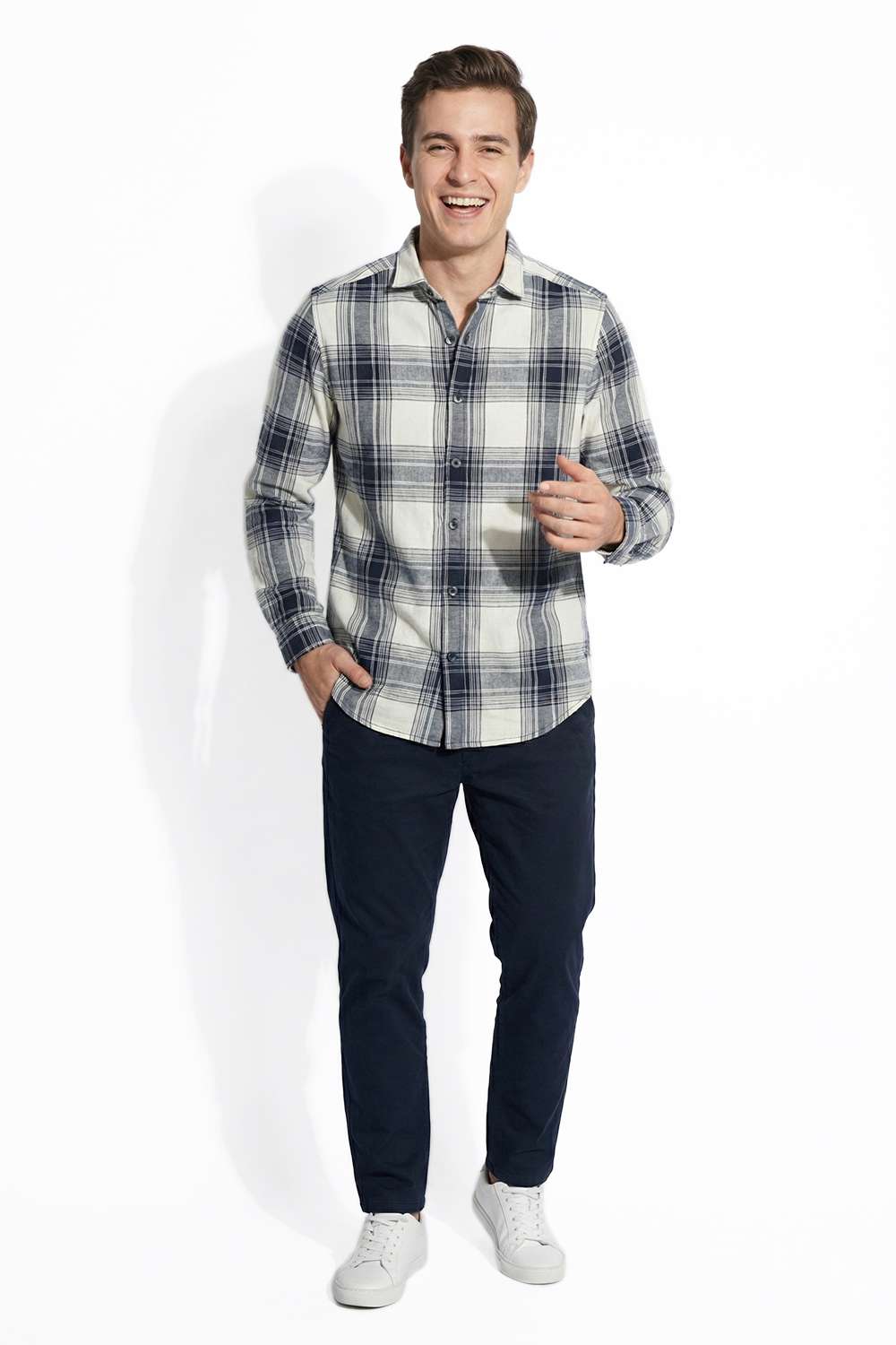 Checks-Blended-Fabric-Regular-Fit-Men-Casual-Wear-Shirt