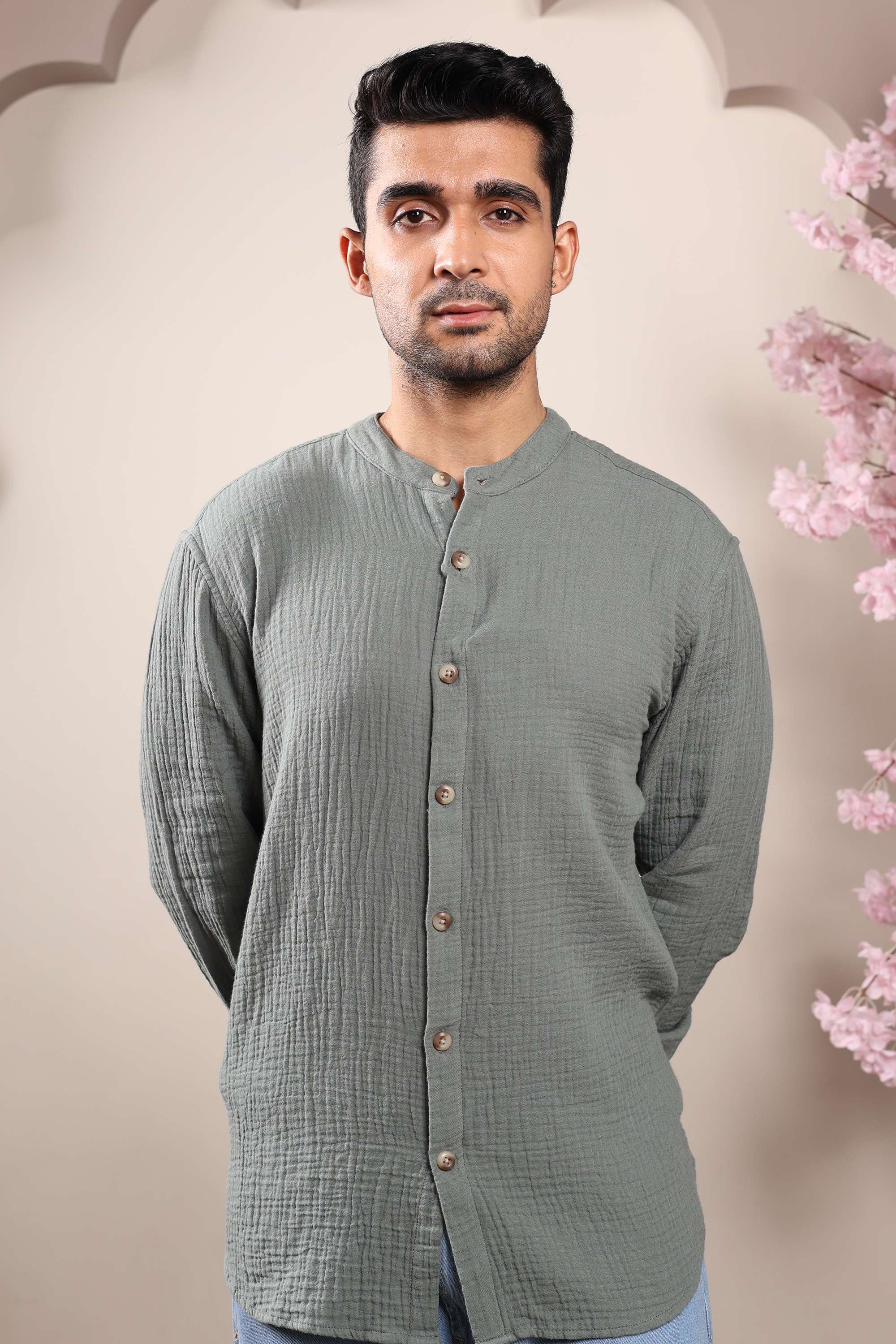 Blended-Fabric-Regular-Fit-Men-Shirt