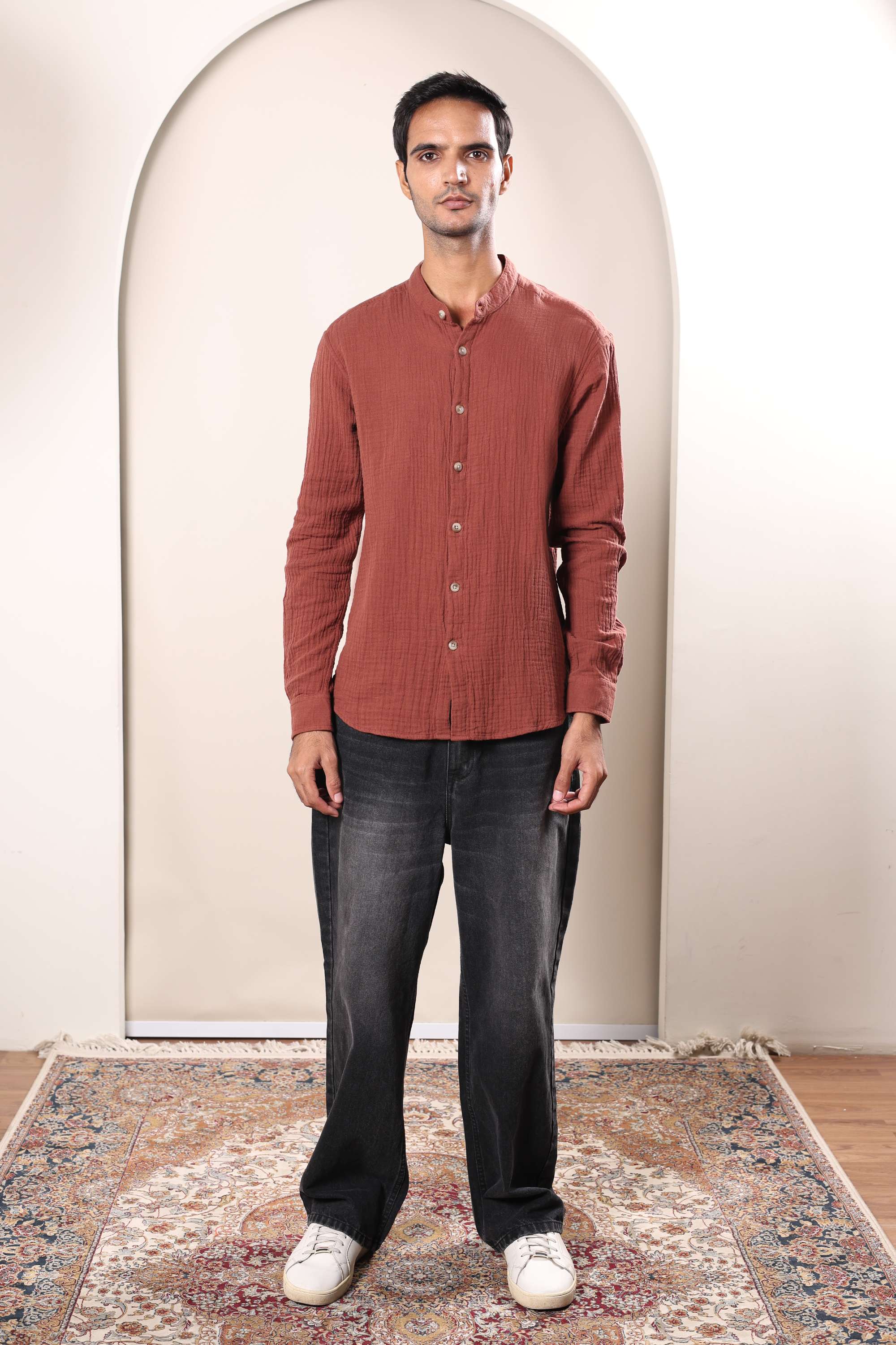 Solid-Cotton-Regular-Fit-Men-s-Casual-Shirt