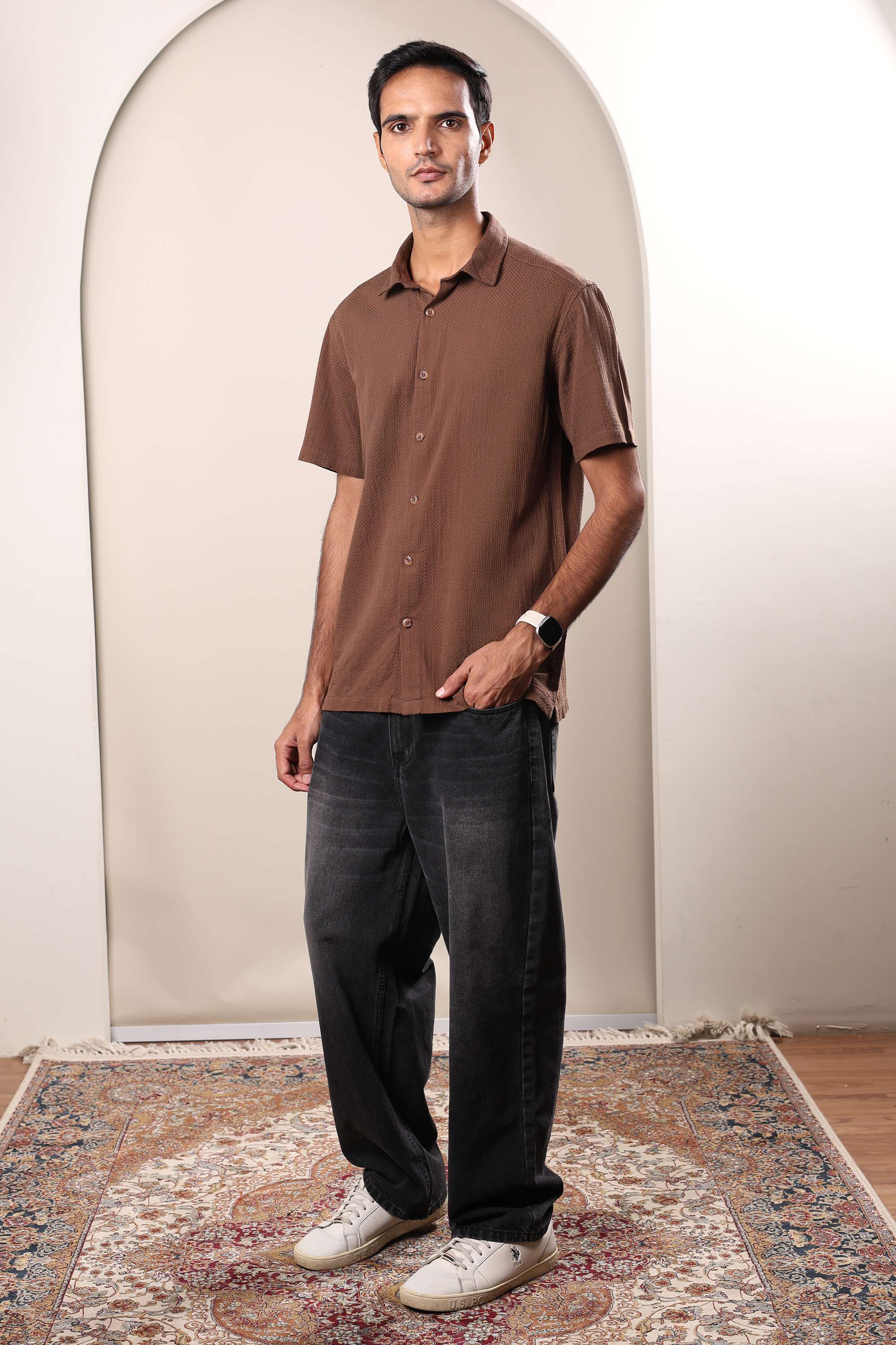 Solid-Cotton-Regular-Fit-Men-s-Shirt