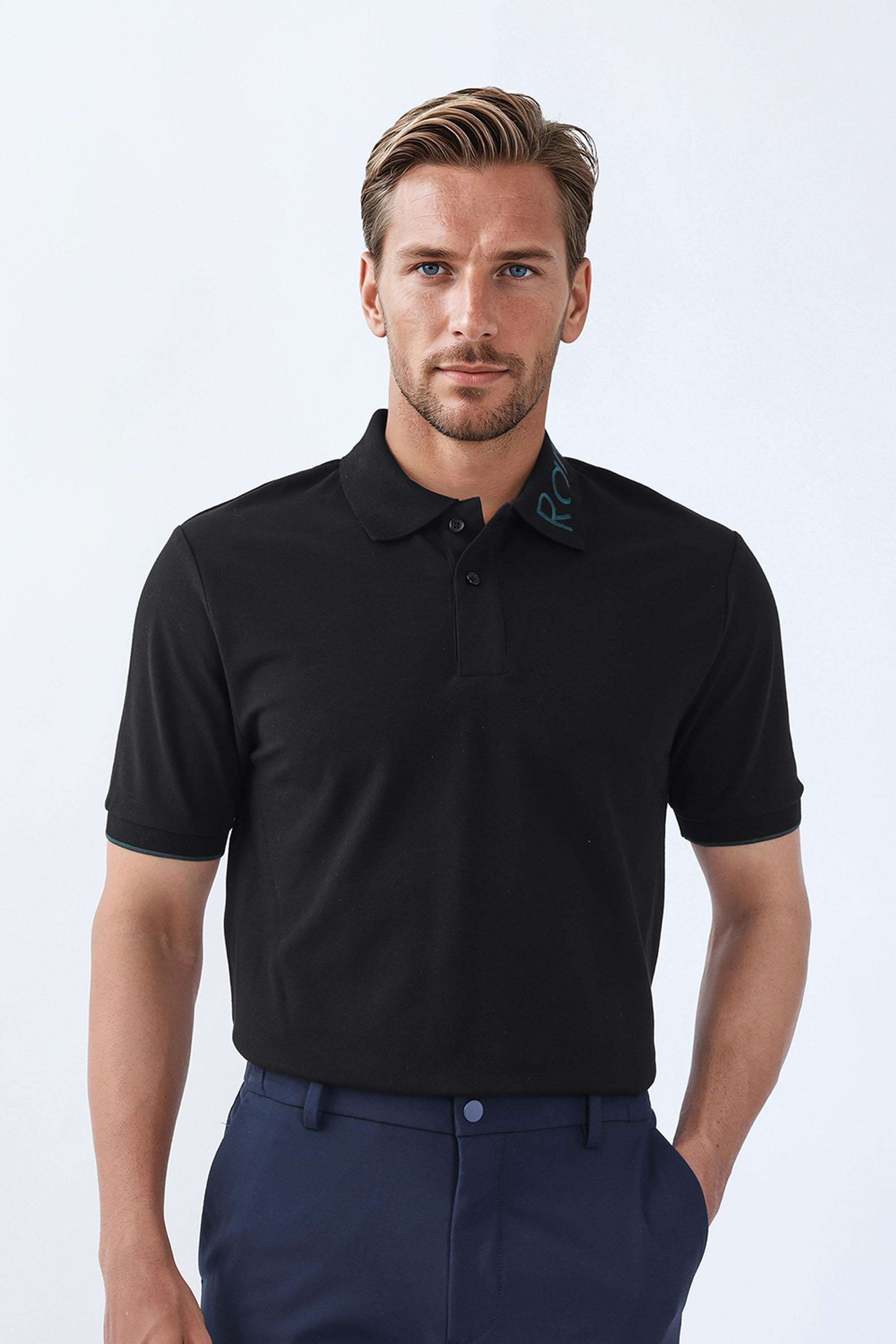 Solid-Cotton-Regular-Fit-Men-Polo-T-Shirt