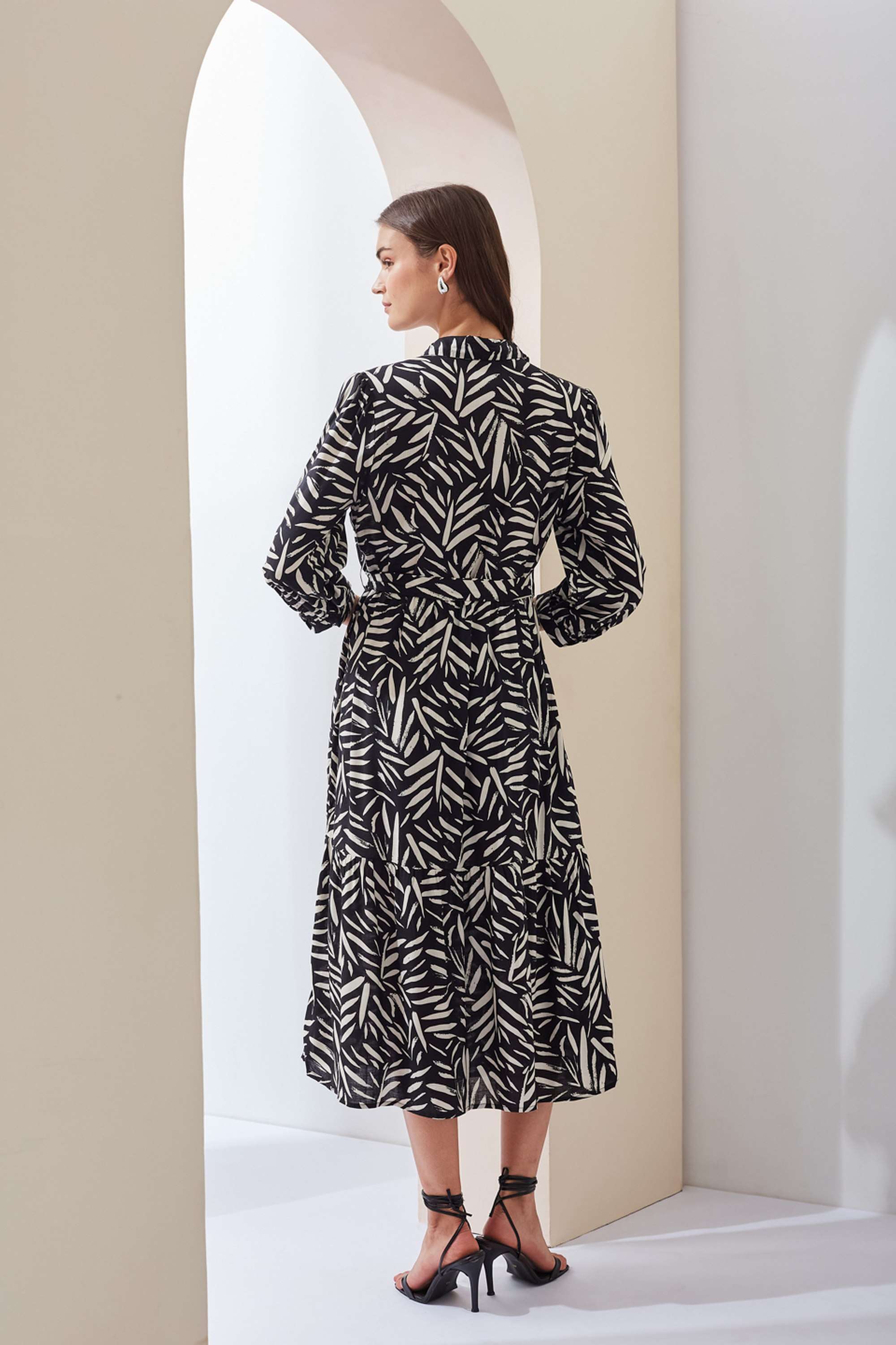 Printed-Collared-Viscose-Women-s-Ankle-Length-Dress