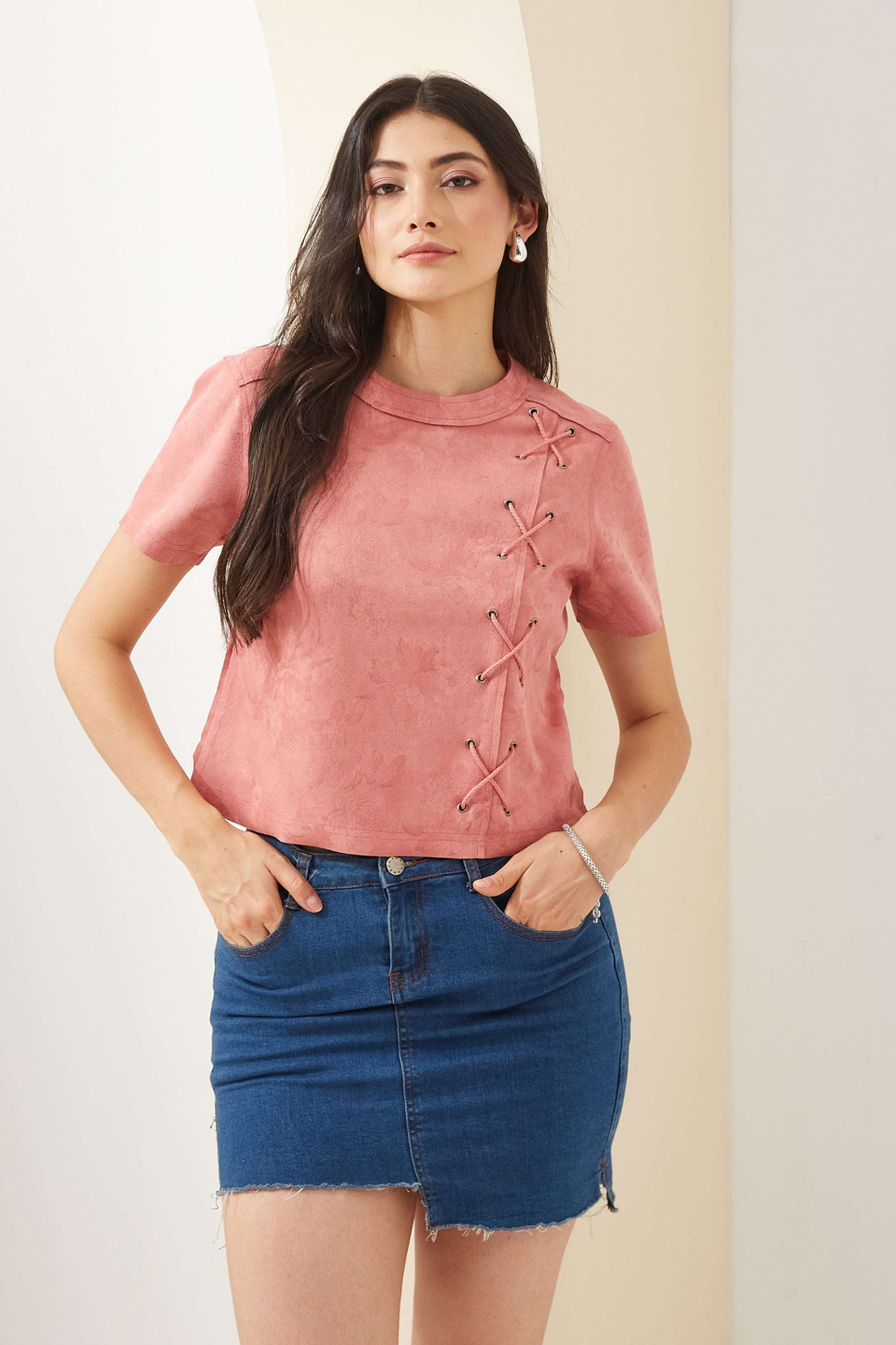 latin quarters Solid Polyester Round Neck Women Top-picture-33