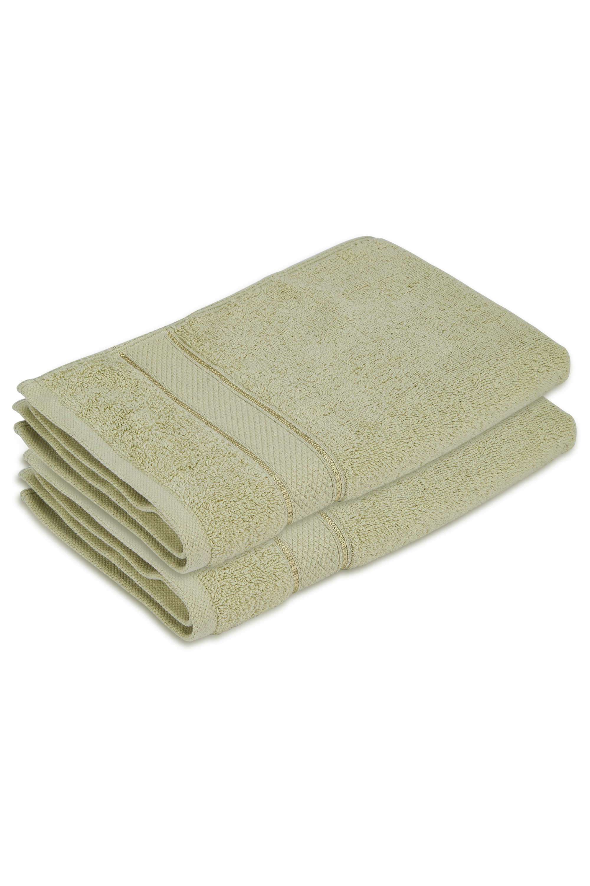 Luxe-Loom-100--Cotton-550-GSM-Green-Hand-Towels---Pack-of-2