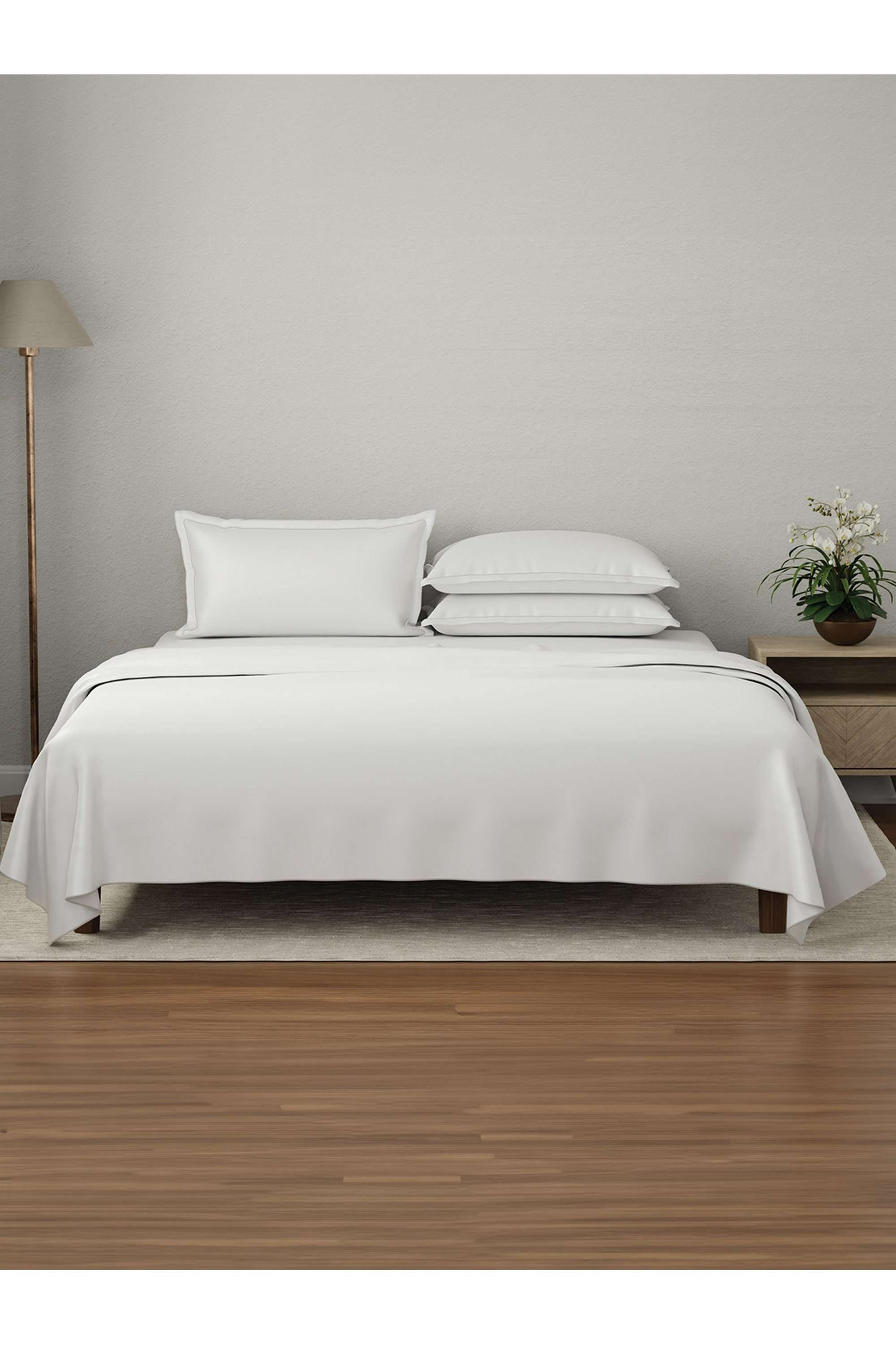 Luxe-Loom-100--Cotton-600-TC-Gypsum-(Light-Grey)-Dyed-King-Bedsheet-Set
