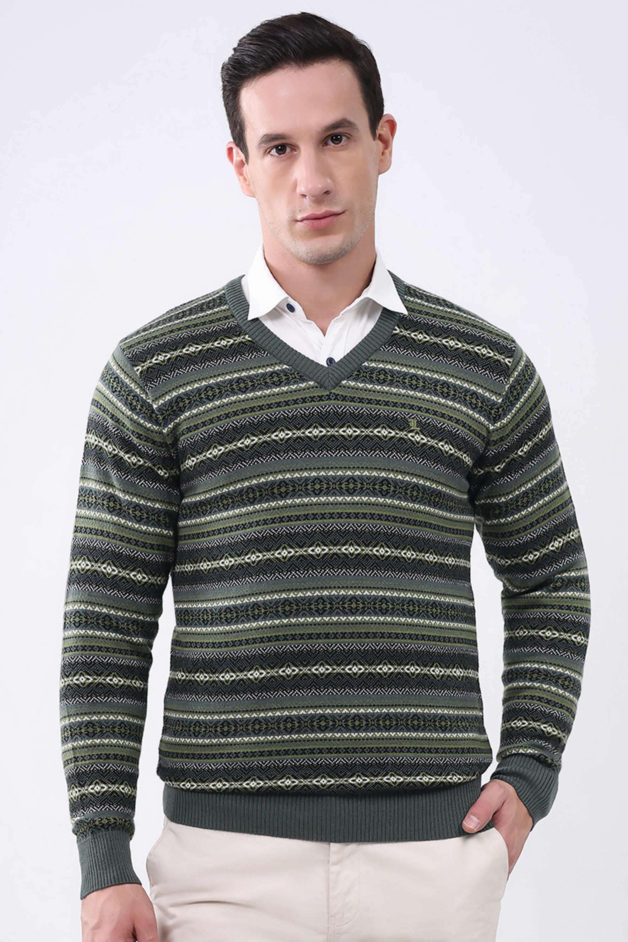 Solid-Wool-Round-Neck-Men-s-Pullover
