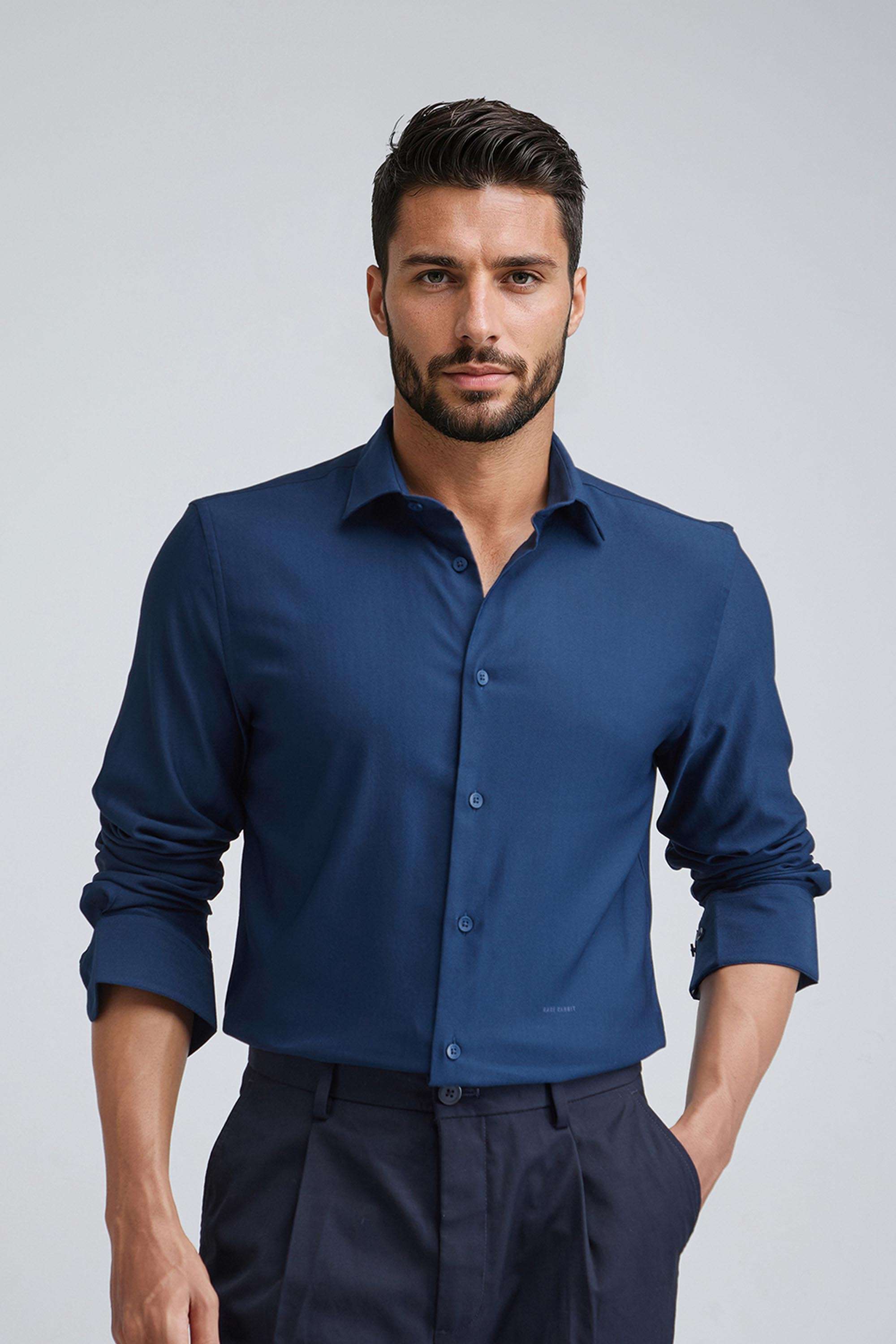Solid-Cotton-Regular-Fit-Men-s-Casual-Shirt