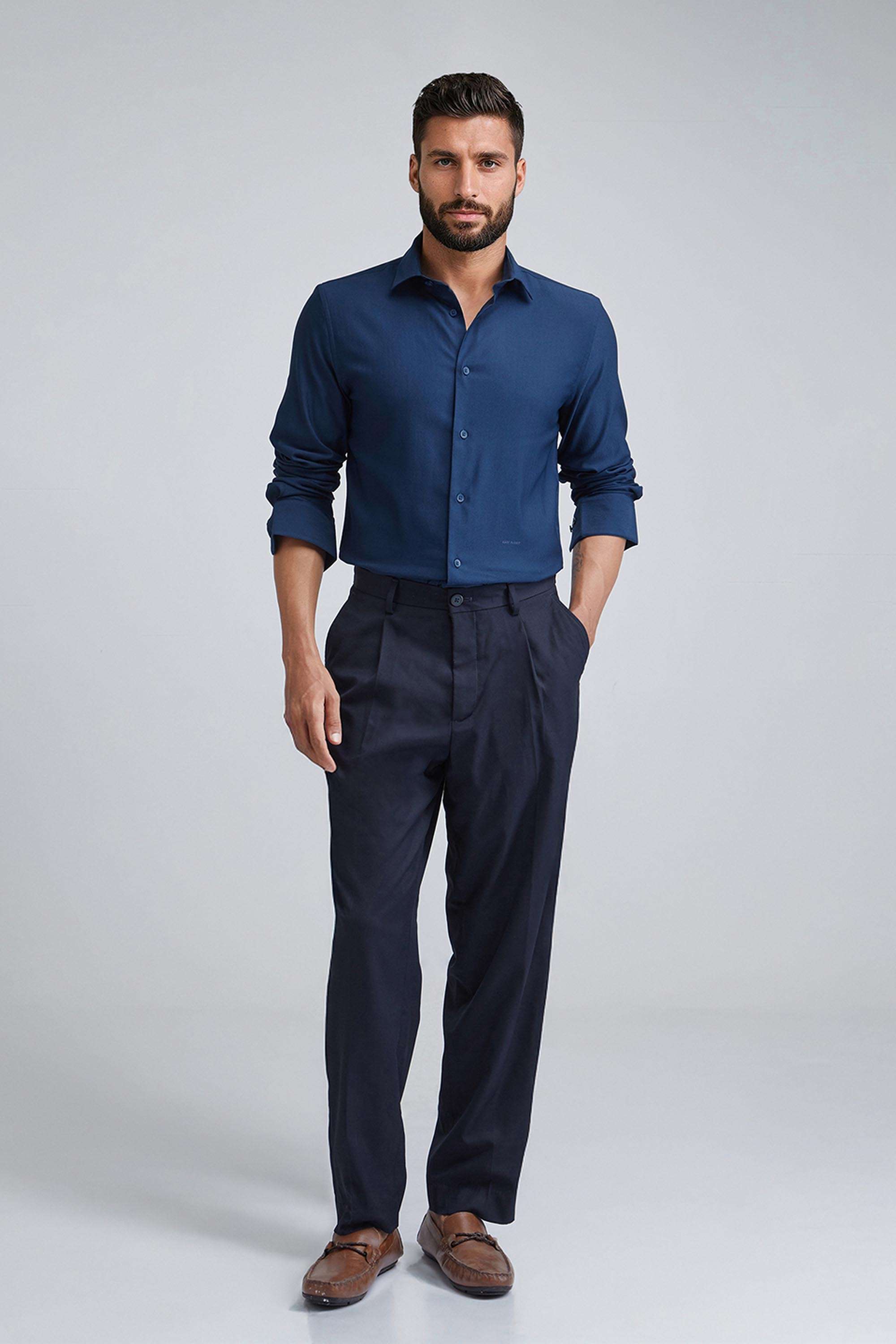 Solid-Cotton-Regular-Fit-Men-s-Casual-Shirt