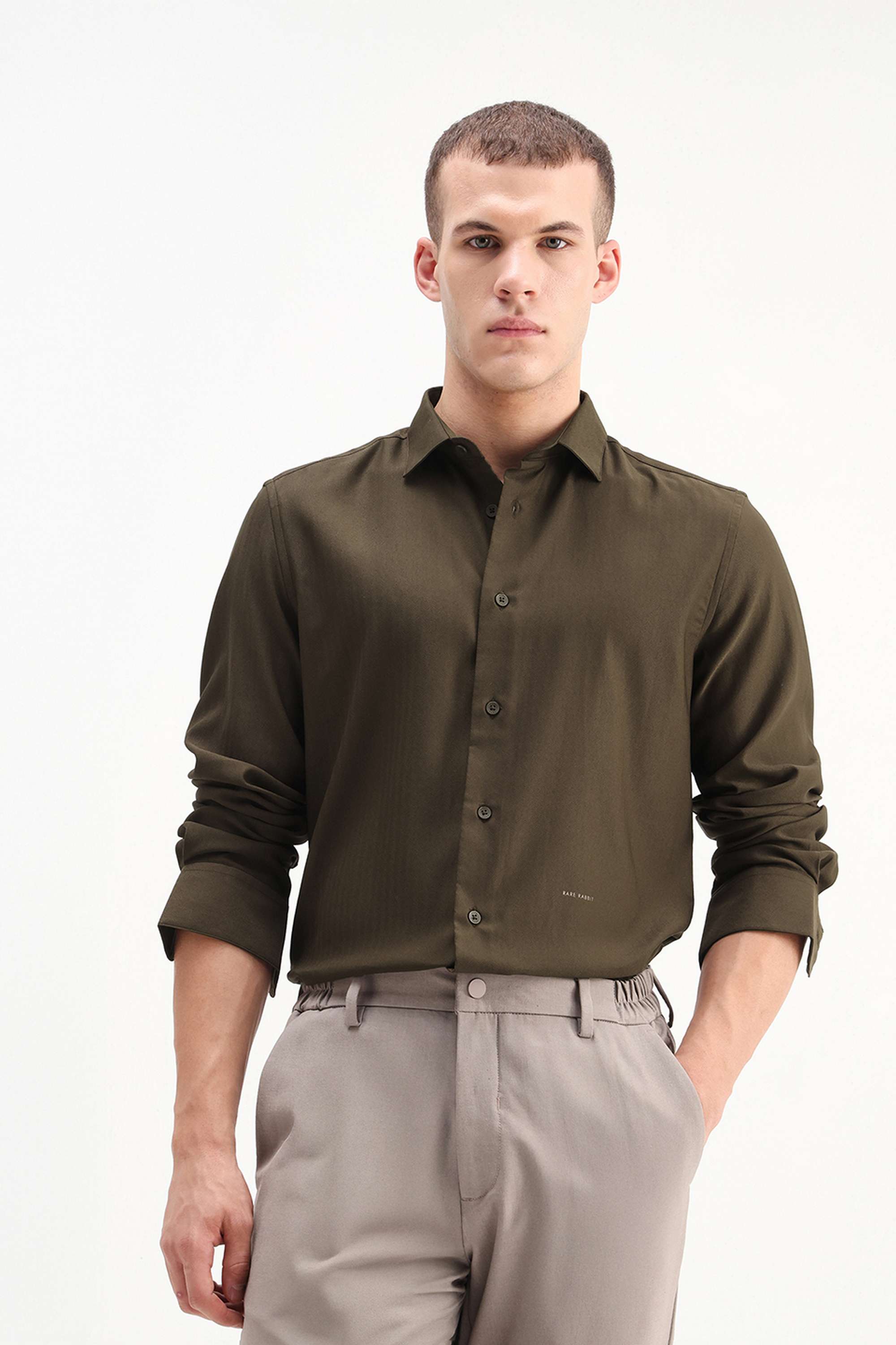 Solid-Cotton-Regular-Fit-Men-s-Casual-Shirt