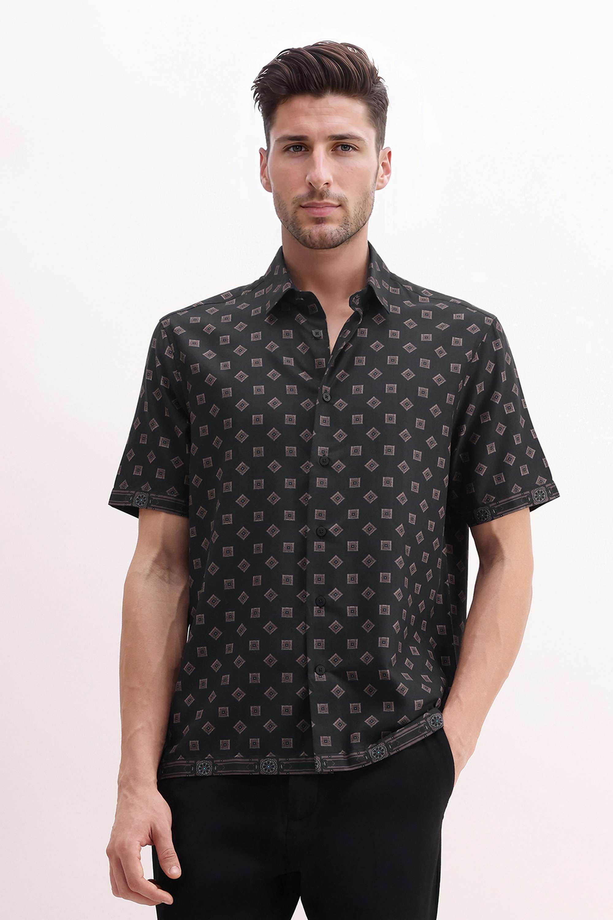 Solid-Cotton-Regular-Fit-Men-s-Casual-Shirt