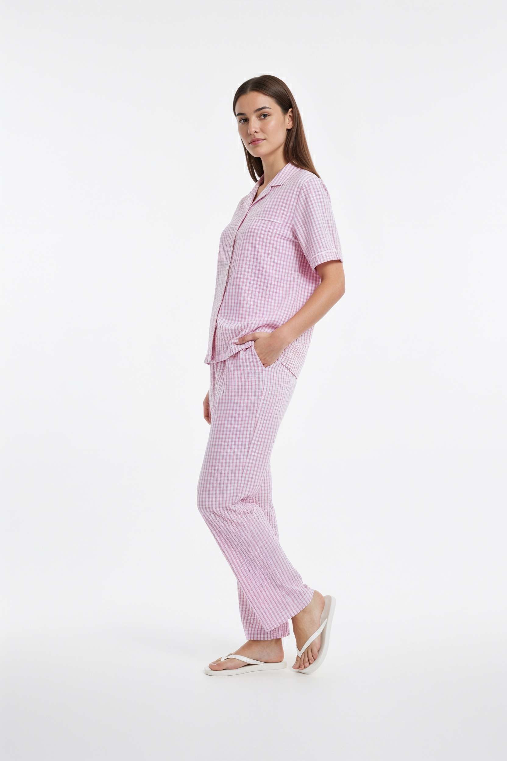 Solid-Collared-Cotton-Women-s-Co-Ord-Set