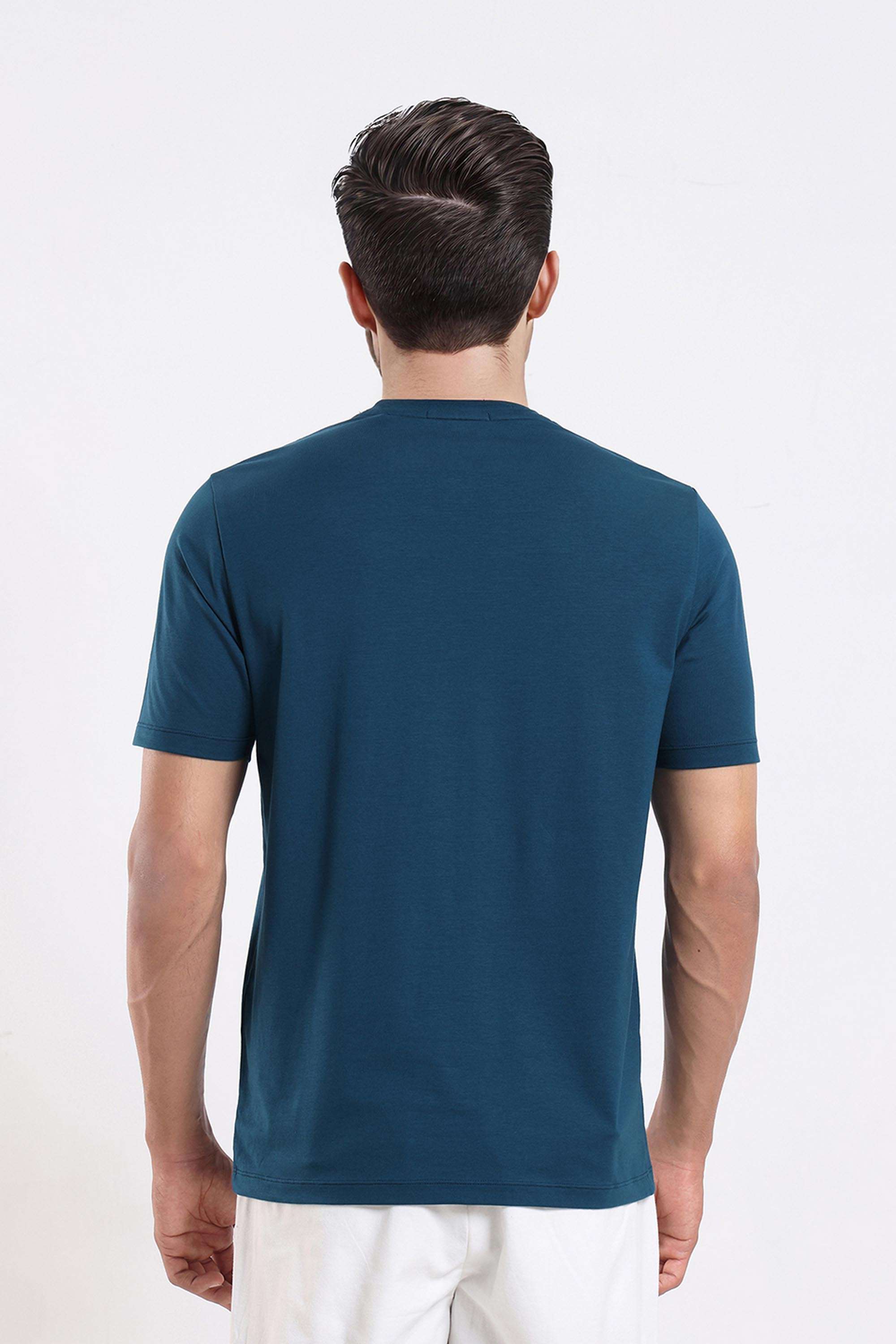 Solid-Cotton-Regular-Fit-Men-T-Shirt