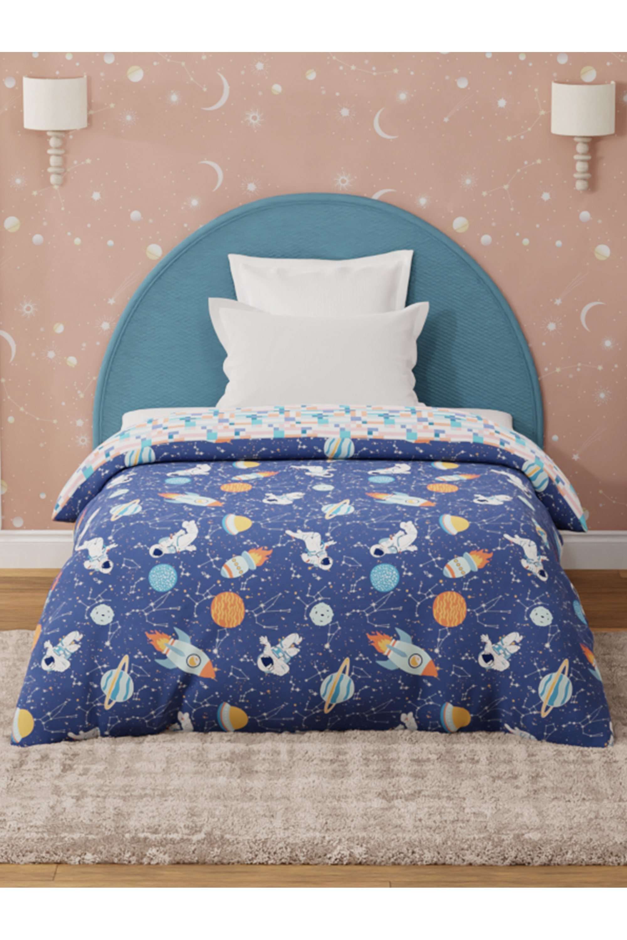 Rock-N-Room-100--Cotton-200-TC-Dark-Blue-Space-&-Rocket-Printed-Reversible-Single-Comforter