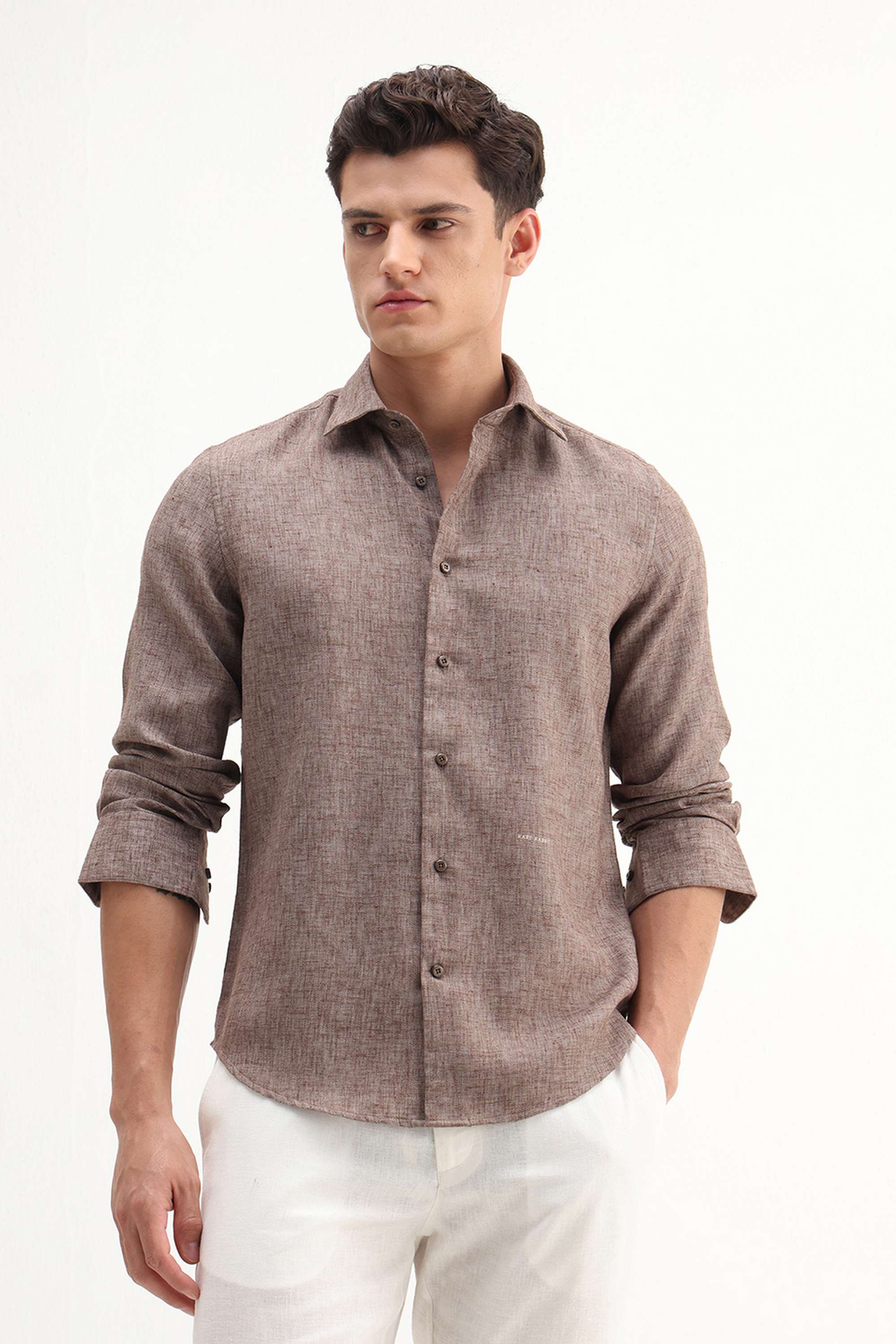 Solid-Polyester-Regular-Fit-Men-s-Casual-Shirt