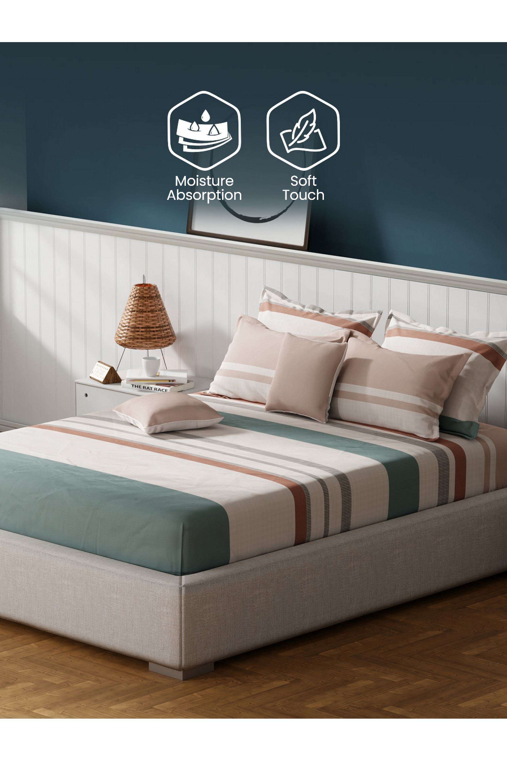 Royal-Essence-Fashion-Colours-100--Cotton-400-TC-Multicolor-Geometrical-King-Bedsheet-Set