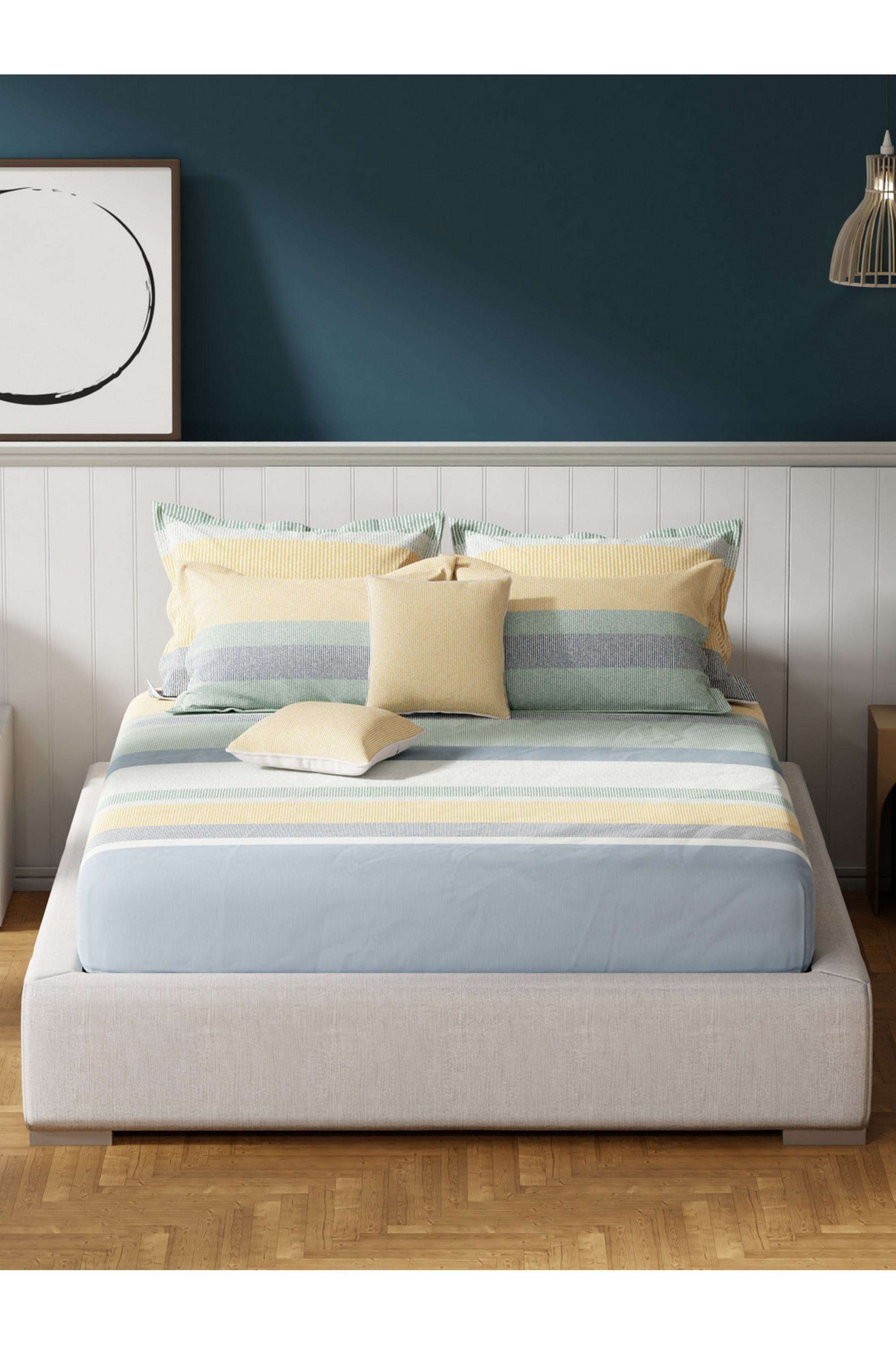 Royal-Essence-Fashion-Colours-100--Cotton-400-TC-Multicolor-Geometrical-King-Bedsheet-Set