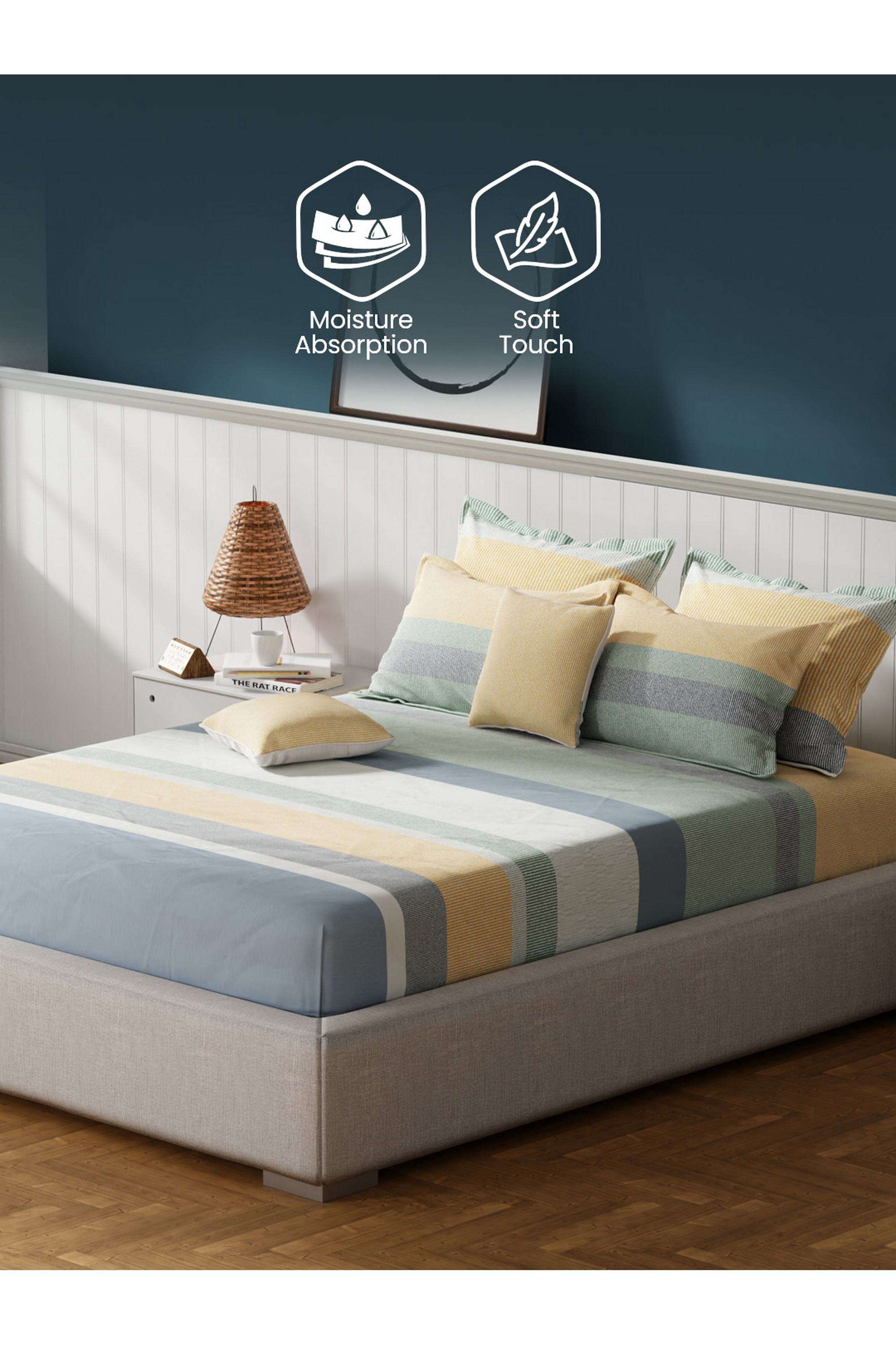 Royal-Essence-Fashion-Colours-100--Cotton-400-TC-Multicolor-Geometrical-King-Bedsheet-Set
