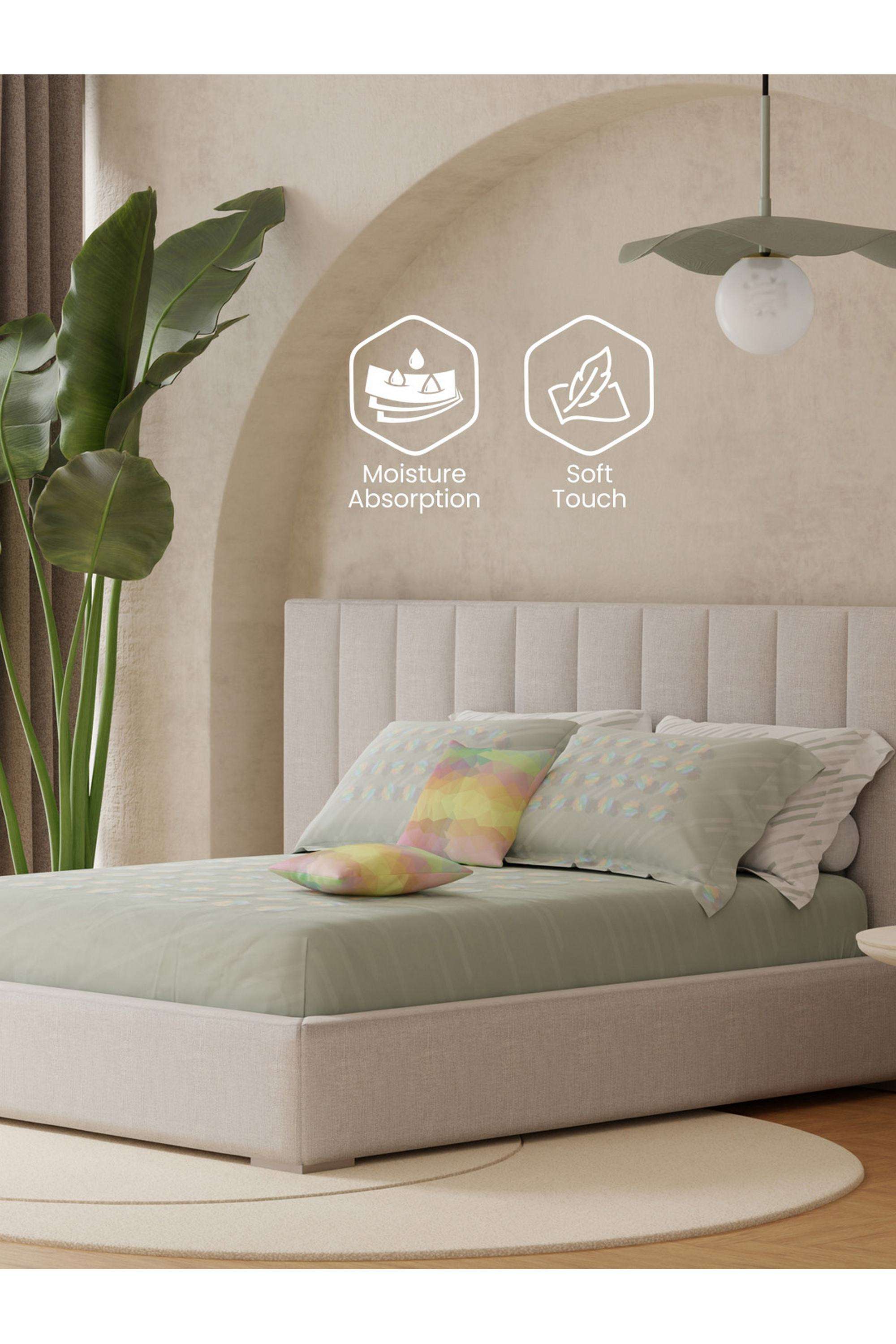 Royal-Essence-Holara-100--Cotton-400-TC-Grey-Solid-King-Bedsheet-Set