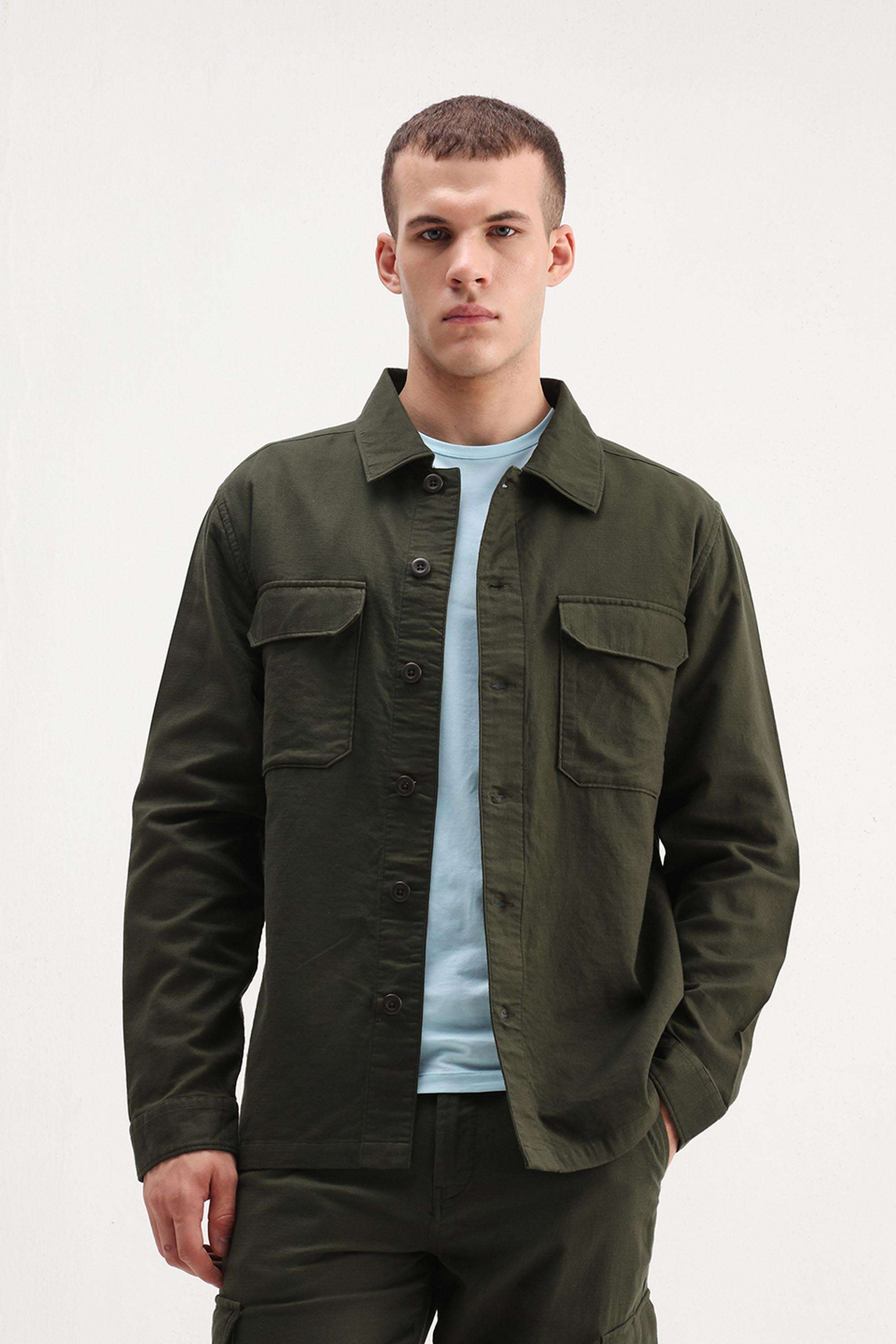 Solid-Cotton-Regular-Fit-Men-s-Jacket