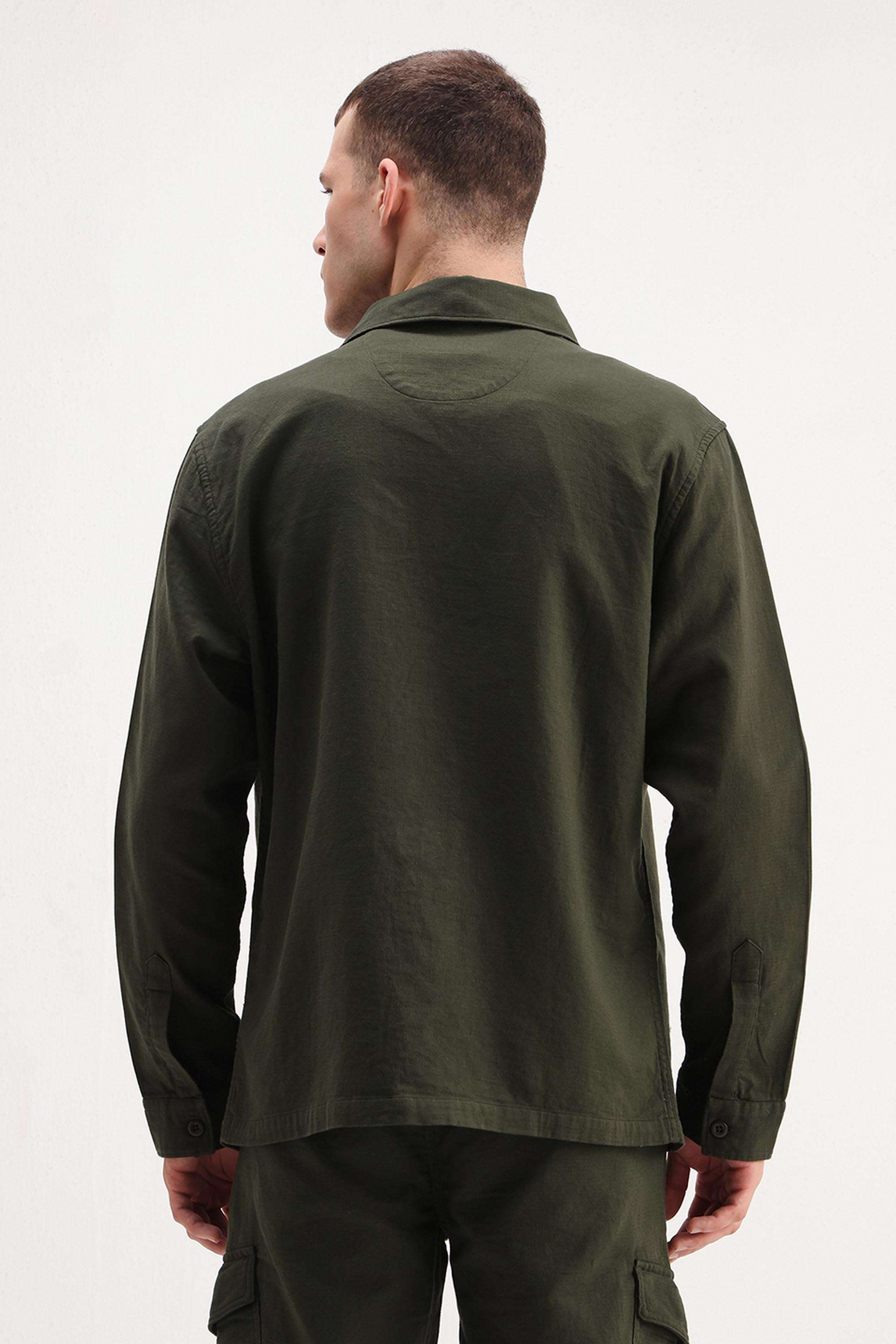 Solid-Cotton-Regular-Fit-Men-s-Jacket