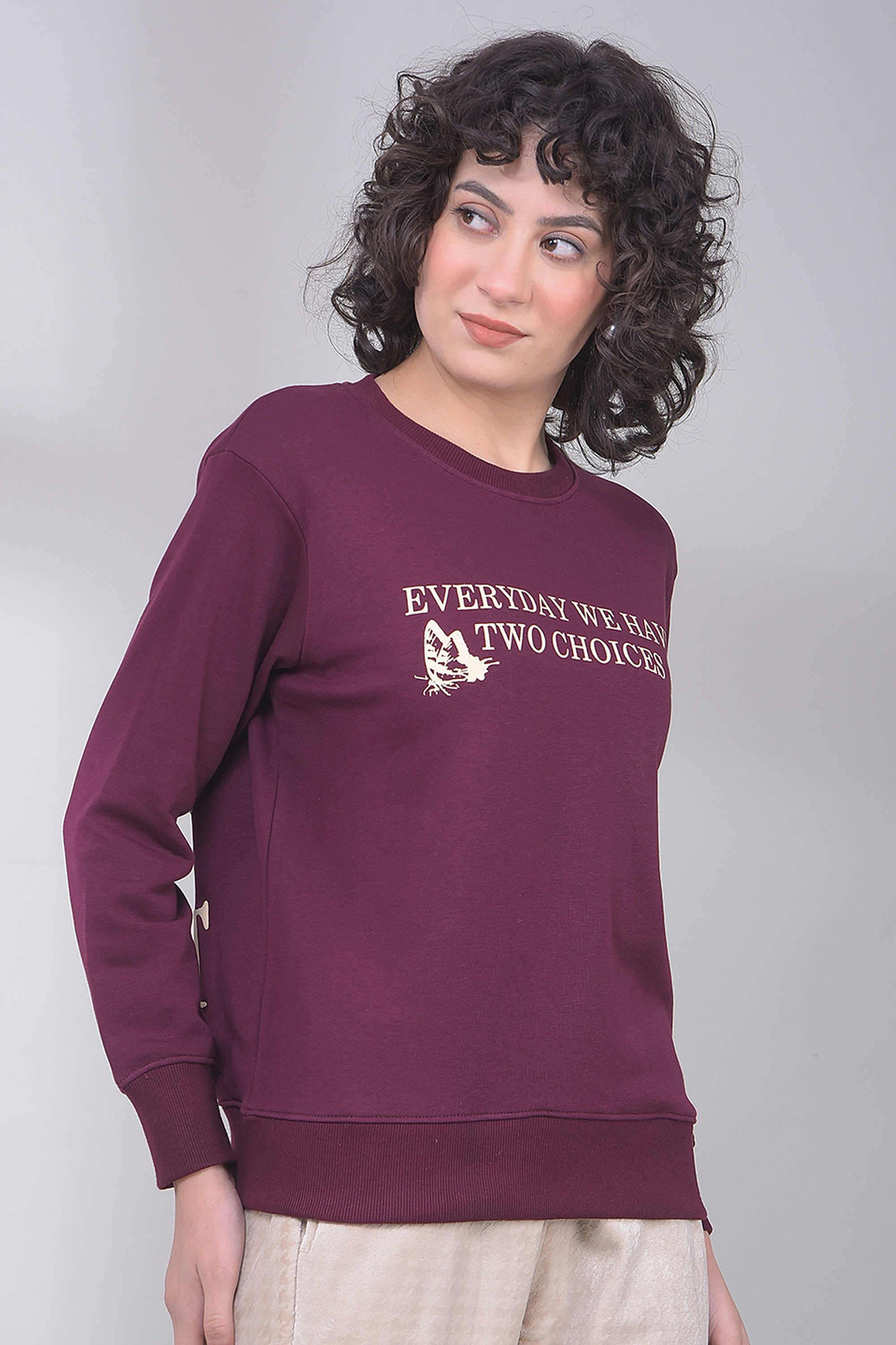 crimsoune club Printed Blended Fabric Round Neck Women's Sweatshirt-picture-30